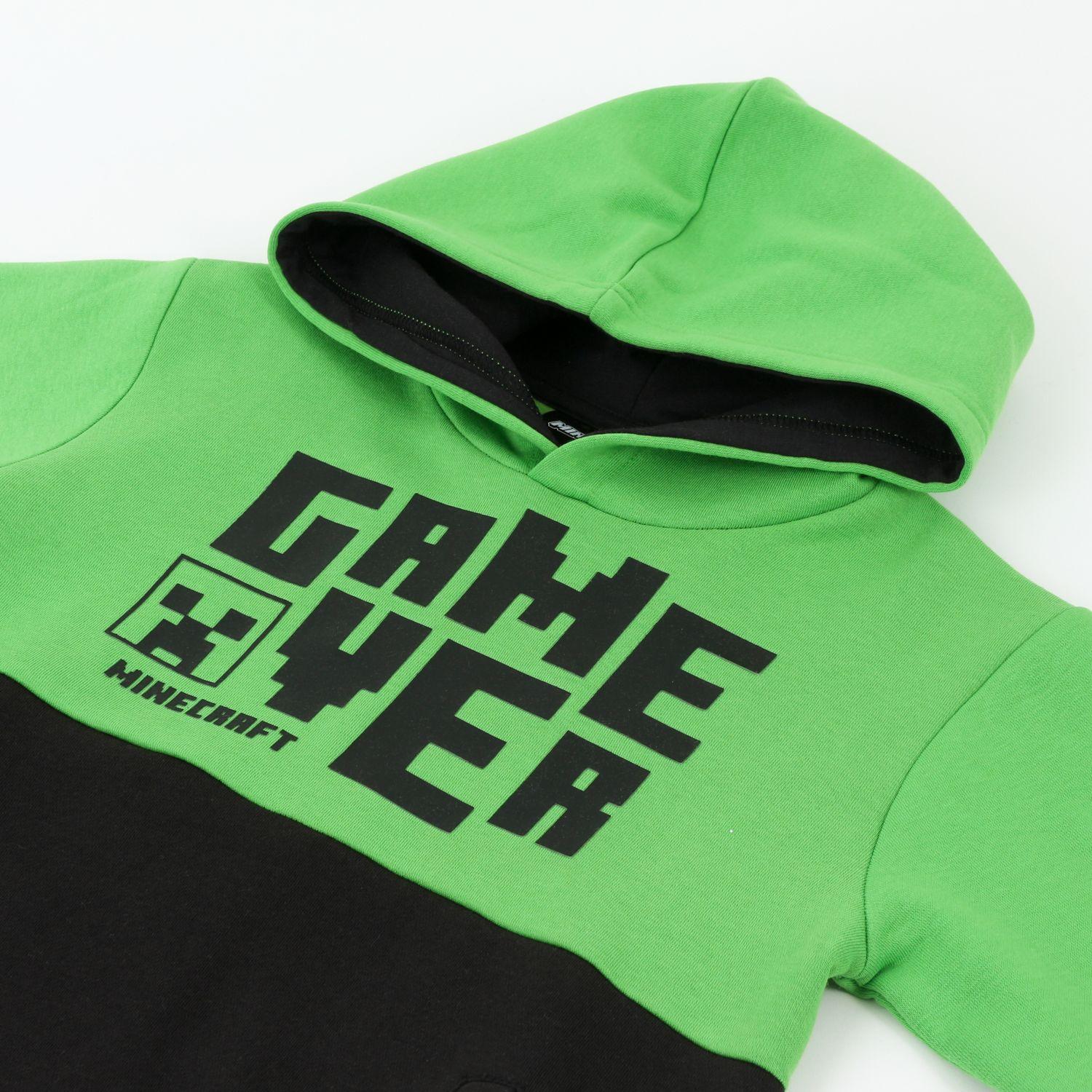 Polerón Niño Hoodie Game Over Verde Minecraft-2
