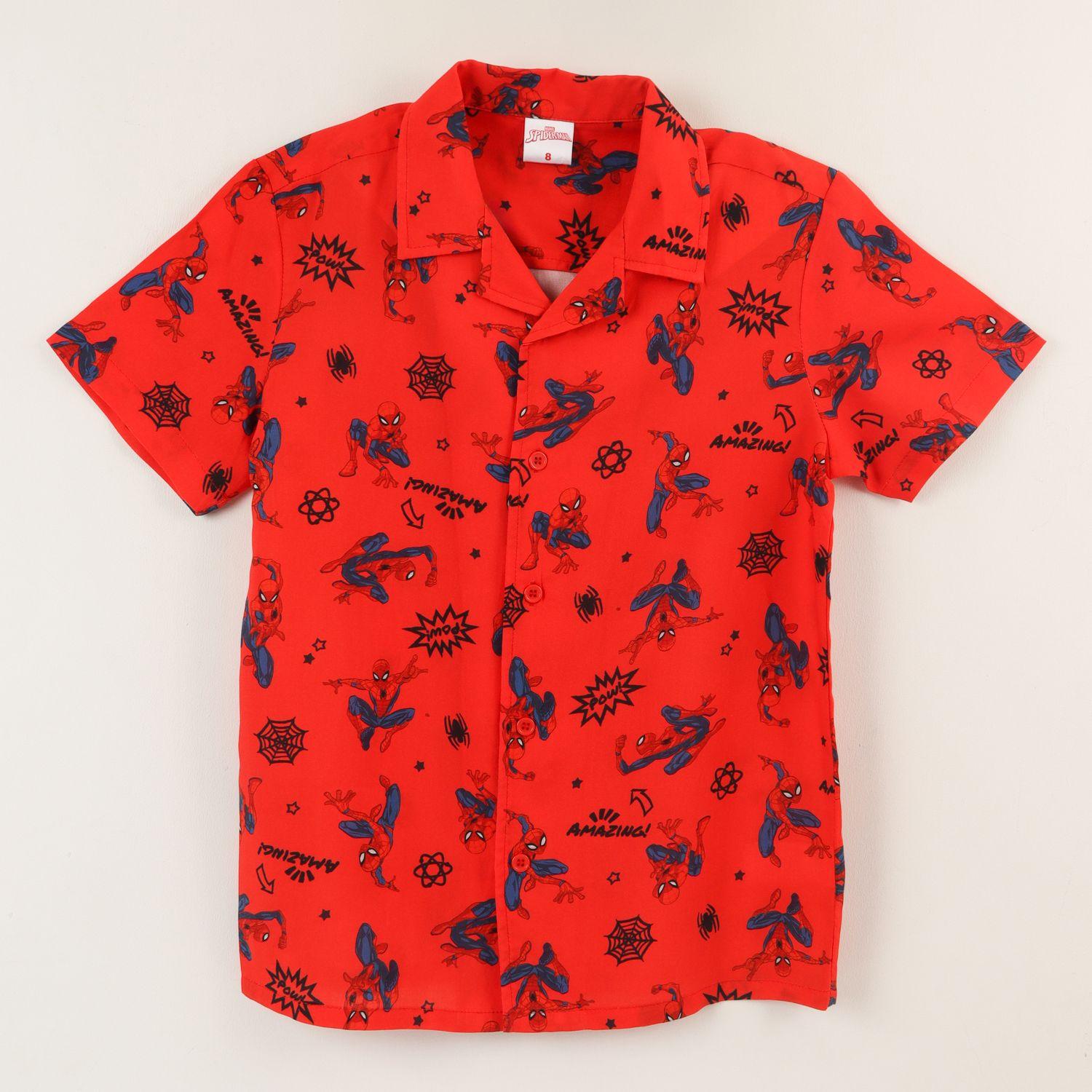 Camisa Niño Rojo Full Print Spiderman Marvel-0