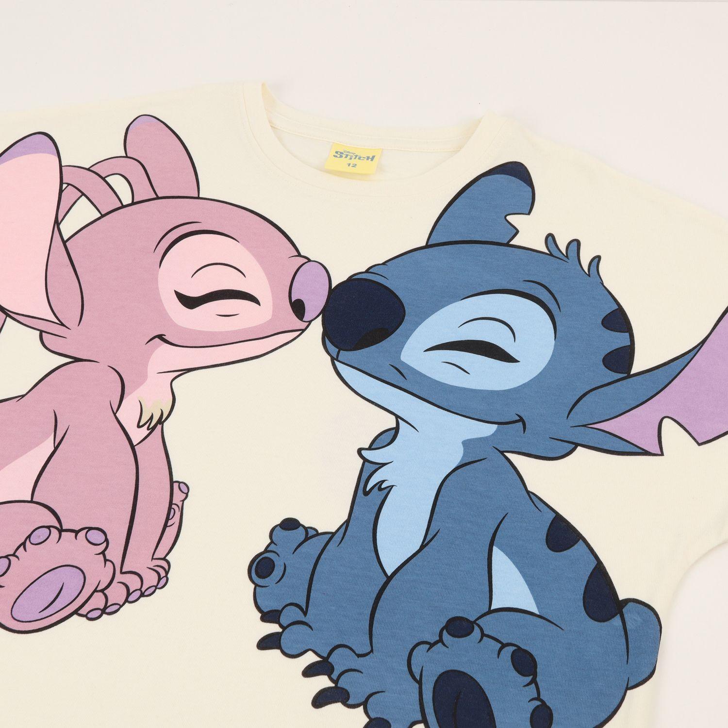 Polera Manga Corta Niña Amarillo Lilo & Stitch Disney-2