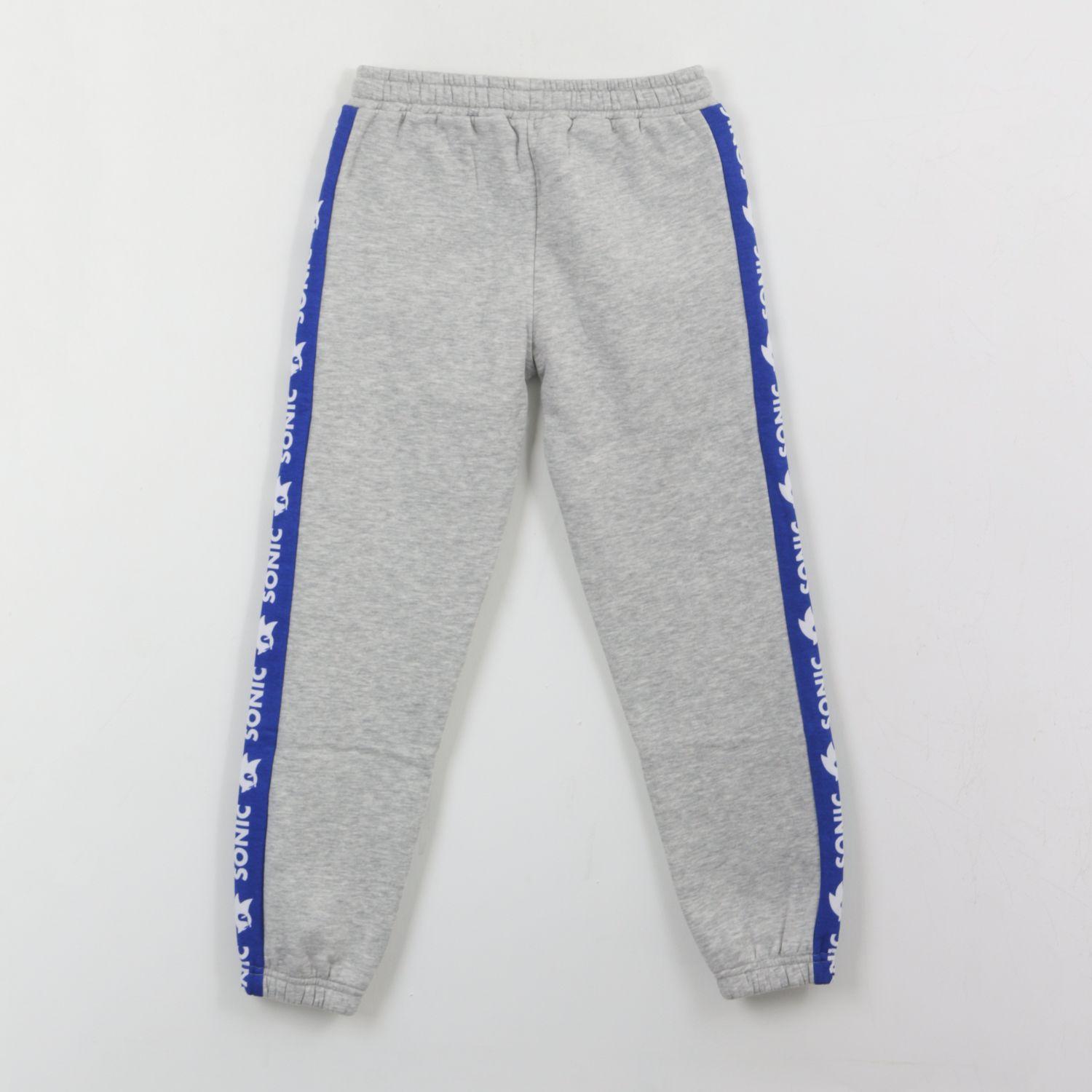 Pantalón de Buzo Niño Banda Lateral Gris Sonic-1