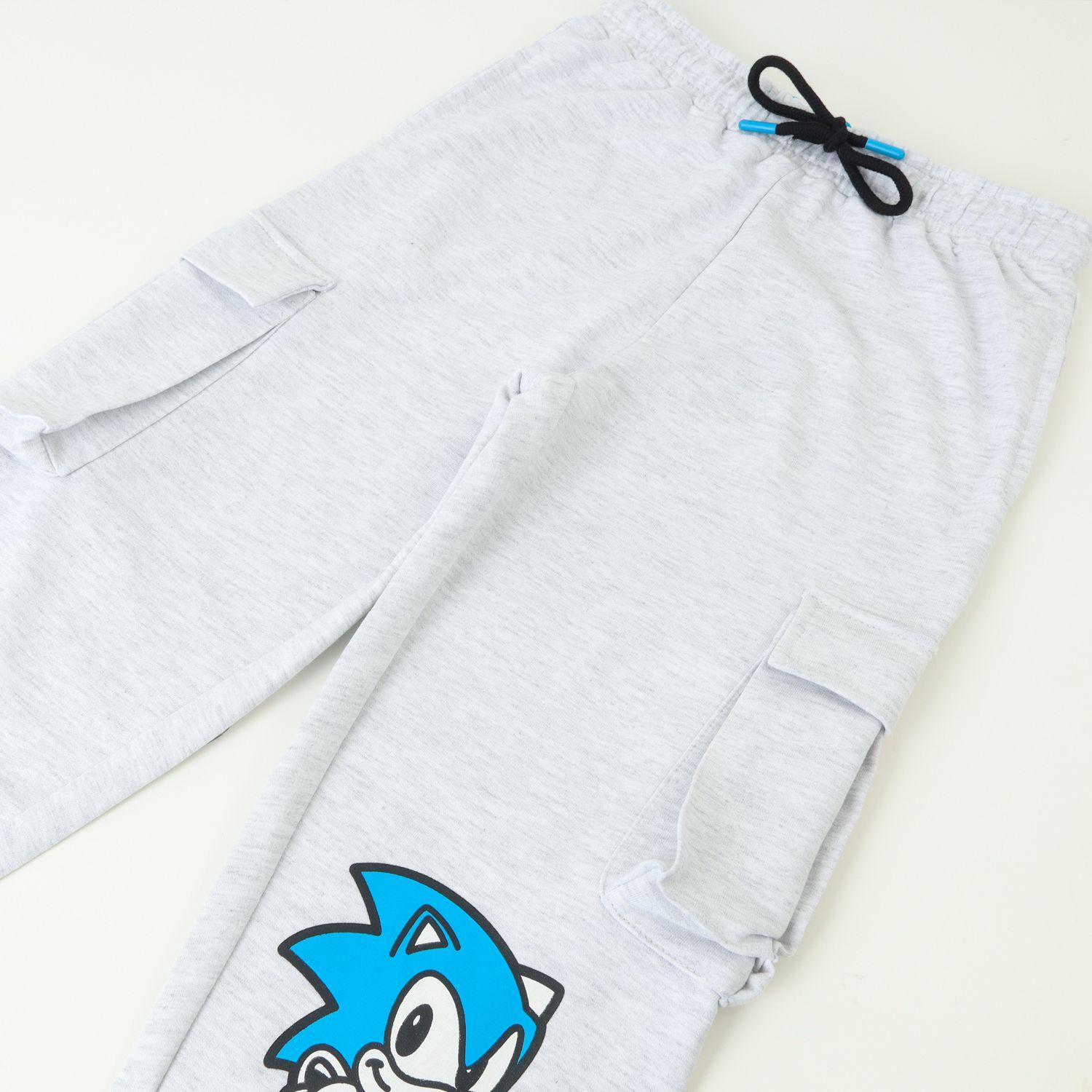 Pantalon Cargo De Buzo Niño Grafiti Gris Sonic-1