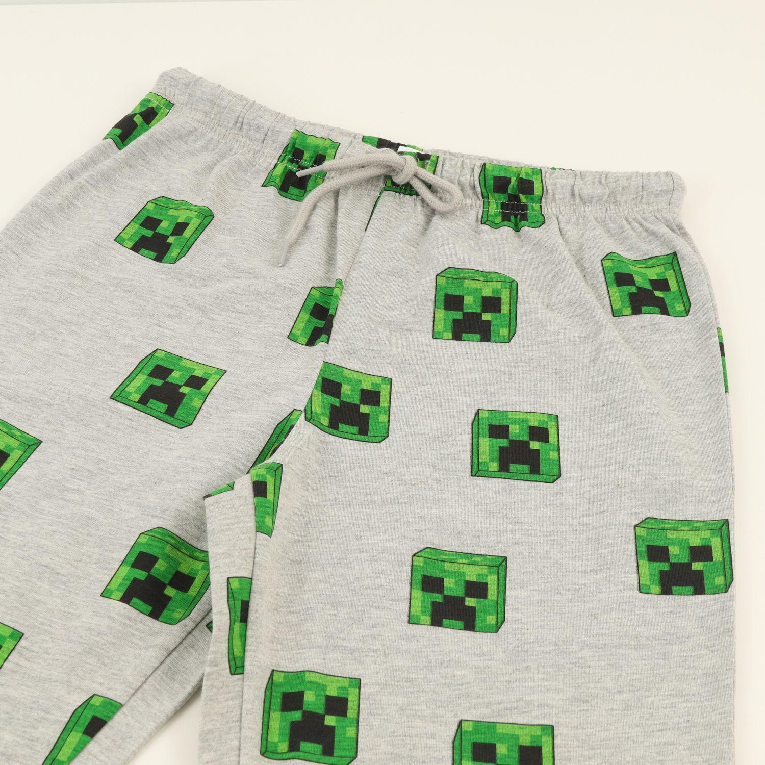 Conjunto Pijama Niño Creepers Heads Verde Minecraft-2