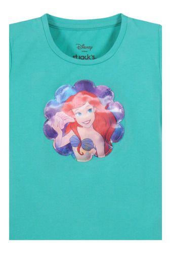 Polera Niña Ariel Agua Verde Disney-2