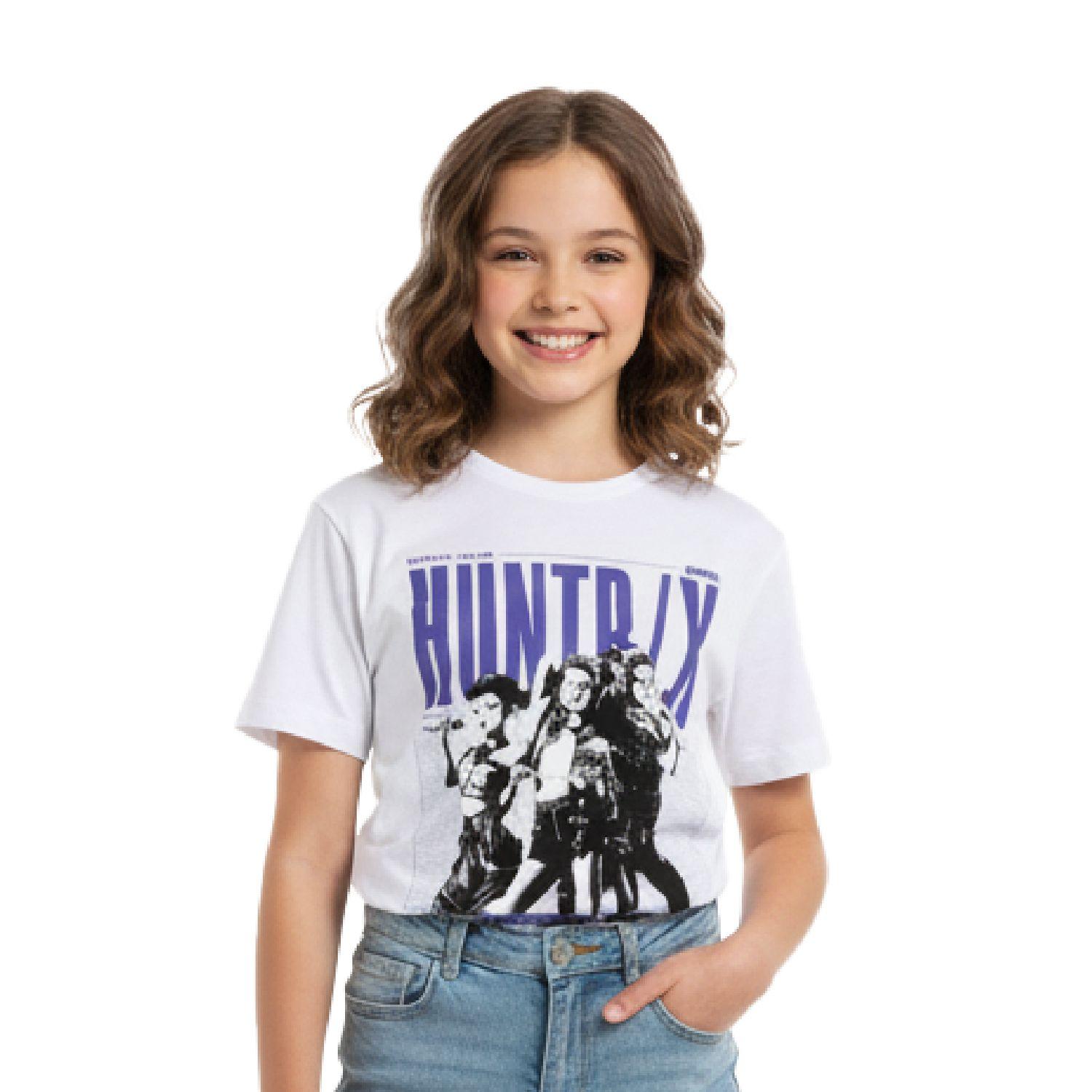 Polera Manga Corta Niña World Tour Blanco Kpop Demon Hunters-0