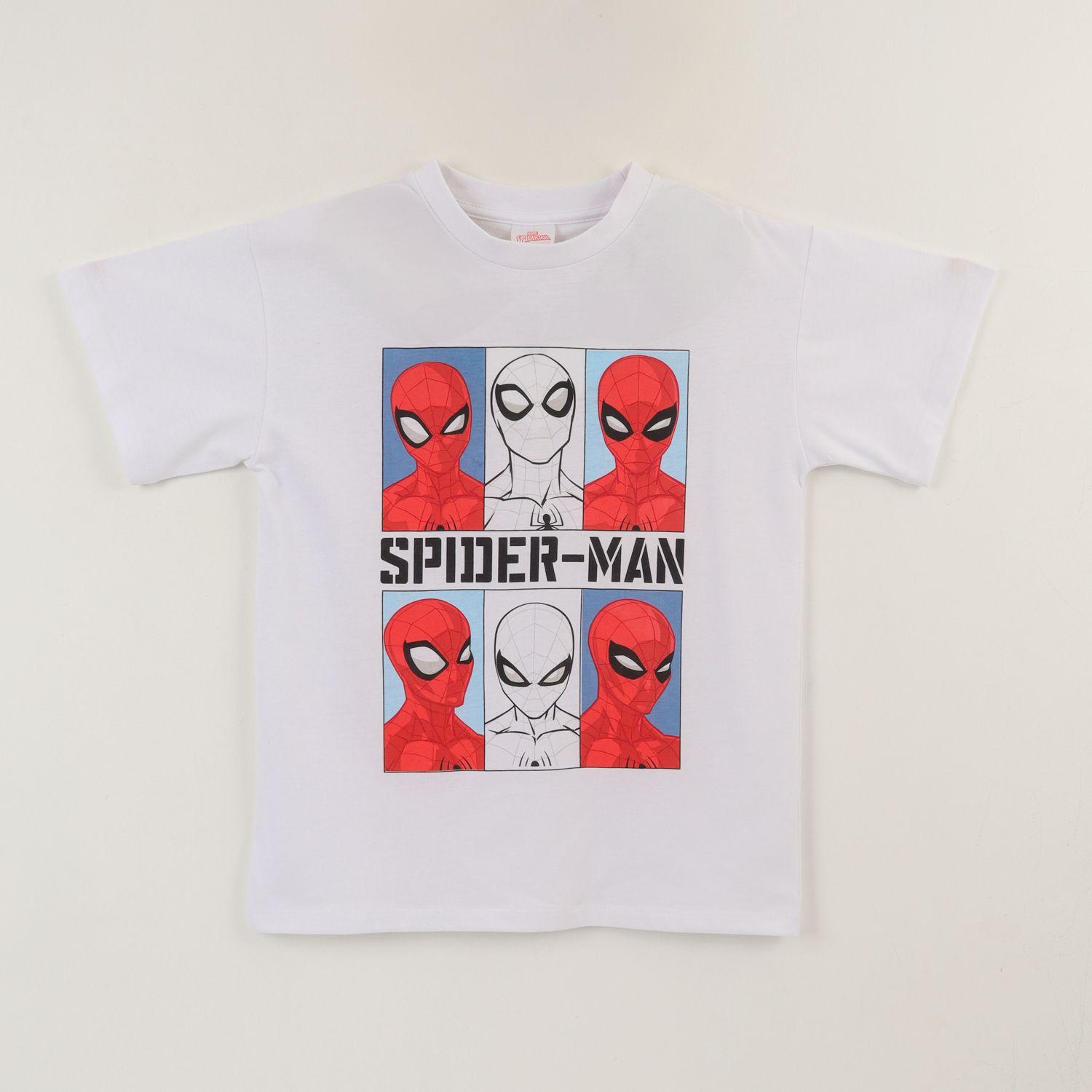 Polera Manga Corta Niño Blanco Spiderman Face Marvel-0