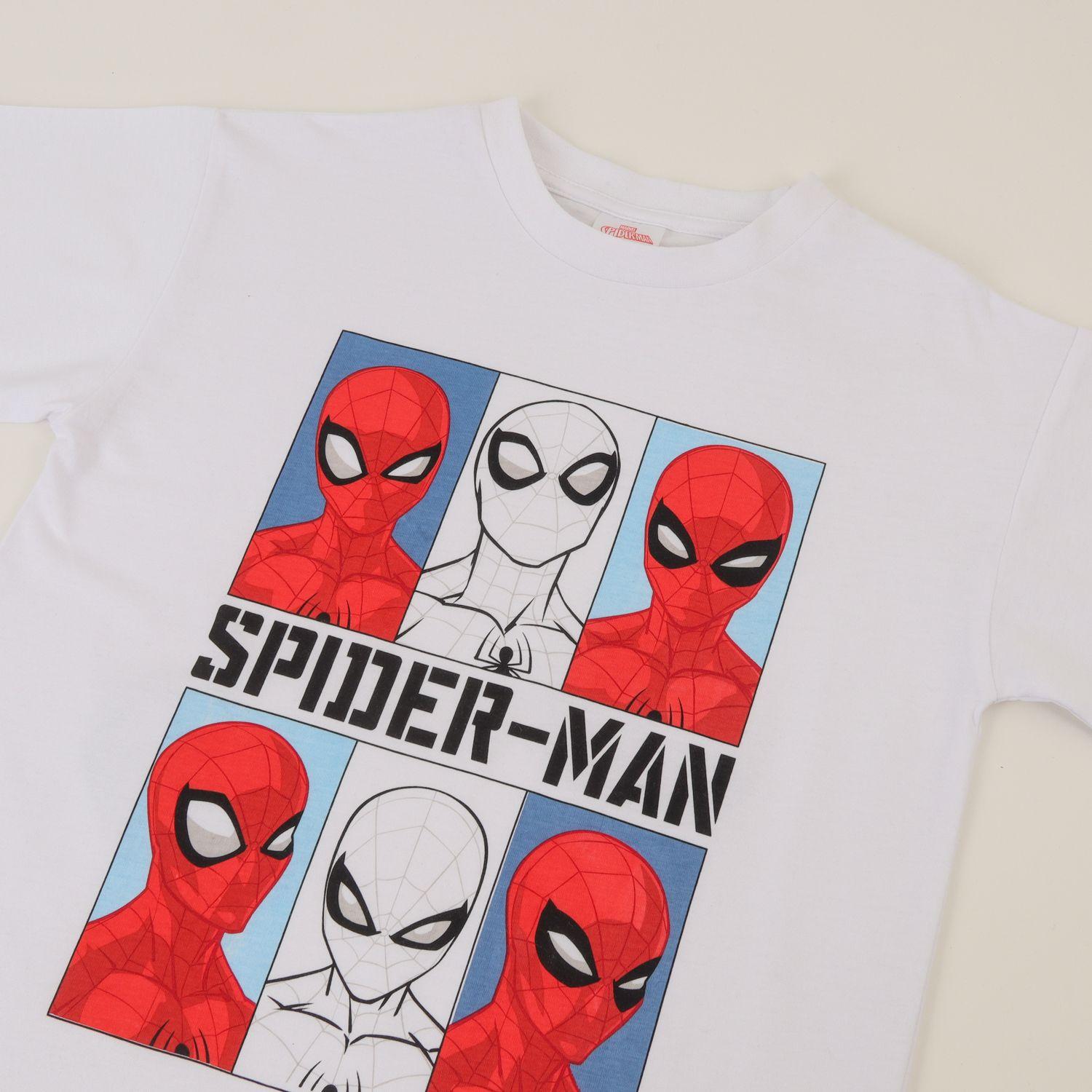 Polera Manga Corta Niño Blanco Spiderman Face Marvel-2