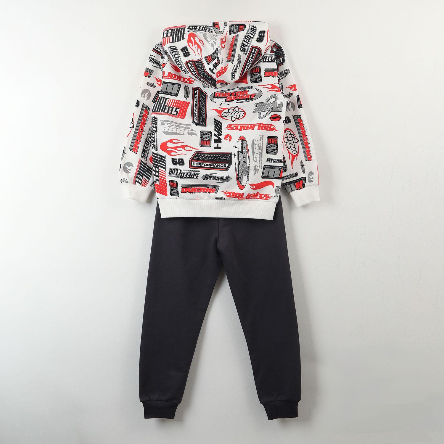 Conjunto Buzo Niño Full Of Logos Beige Hot Wheels-3