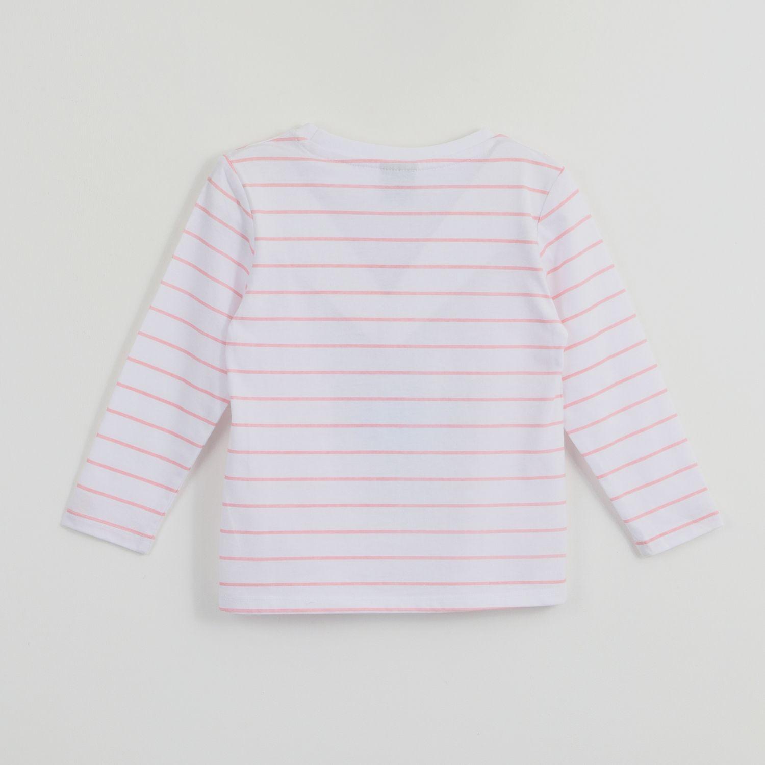 Polera Manga Larga Niña Minnie Rayas Blanco Disney-2