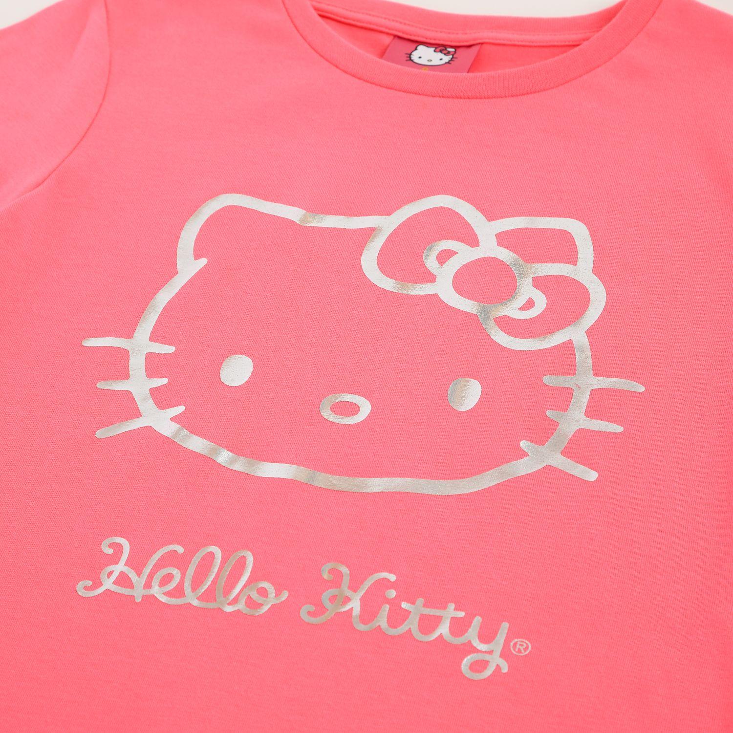 Polera Manga Corta Niña Hello Kitty Foil Rosado-2