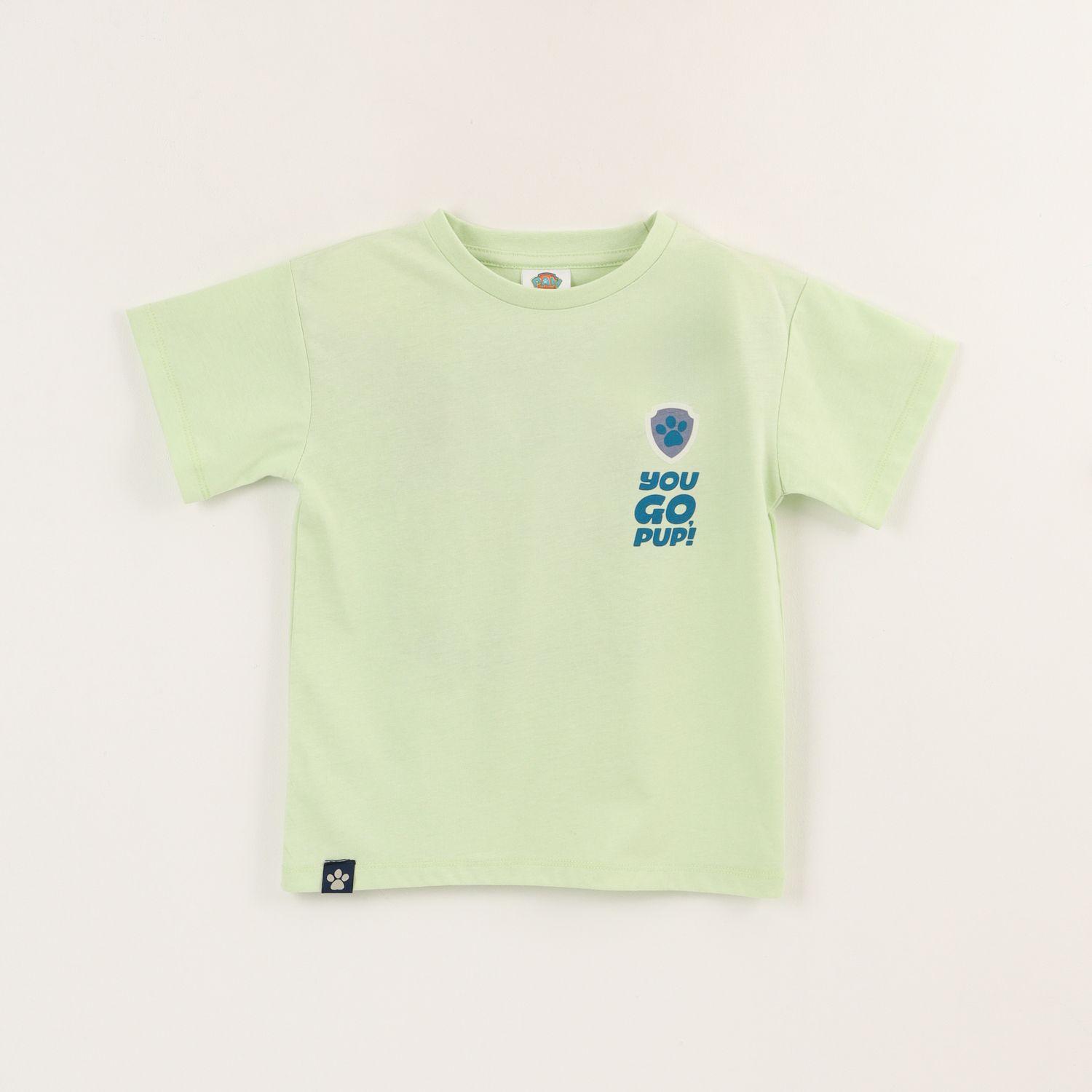 Polera Manga Corta Niño Team Back Verde Paw Patrol-0