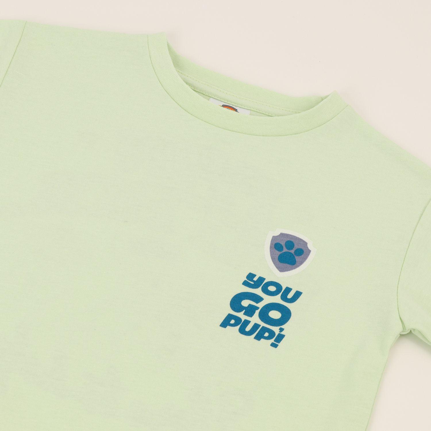Polera Manga Corta Niño Team Back Verde Paw Patrol-1