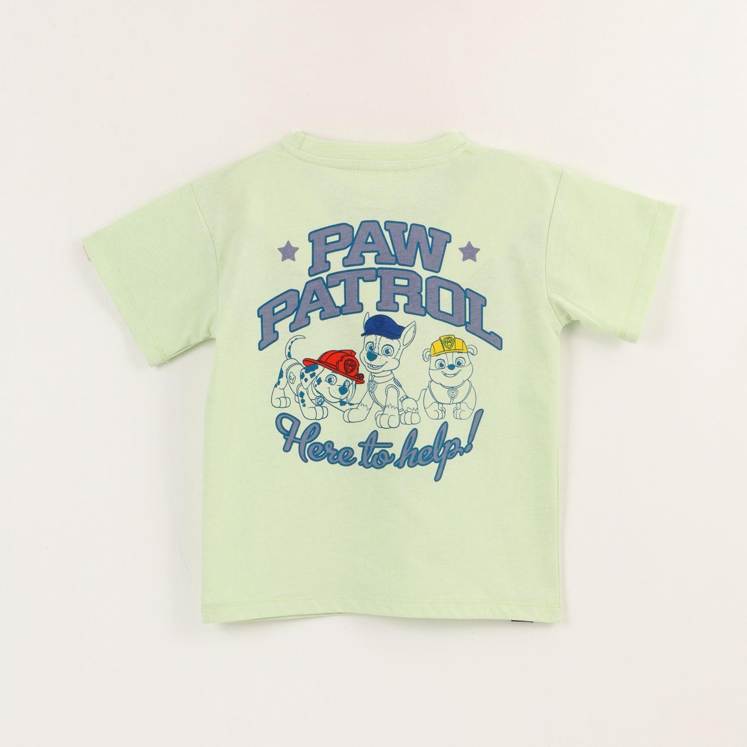 Polera Manga Corta Niño Team Back Verde Paw Patrol-2
