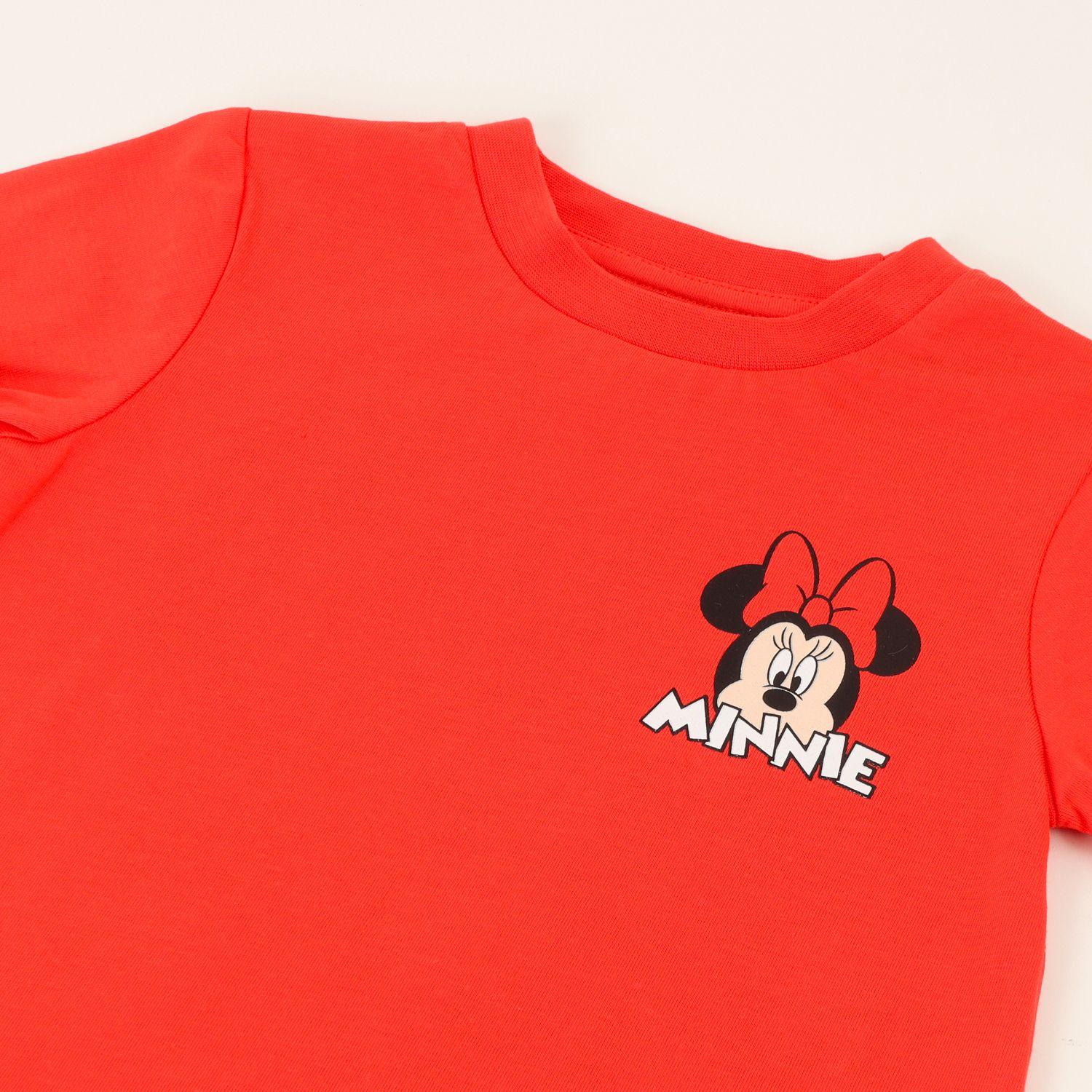 Polera Manga Corta Niña Minnie Back Rojo Disney-1