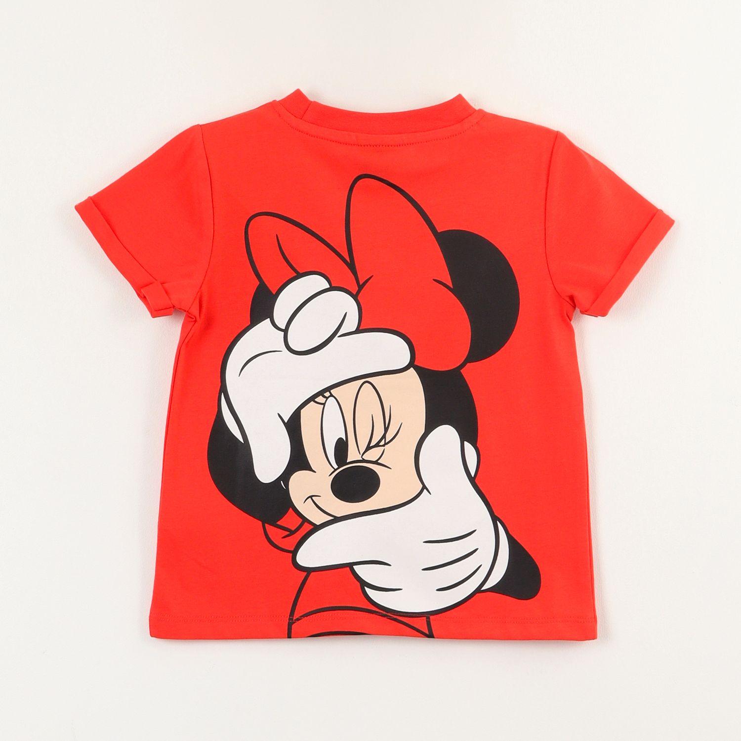 Polera Manga Corta Niña Minnie Back Rojo Disney-2