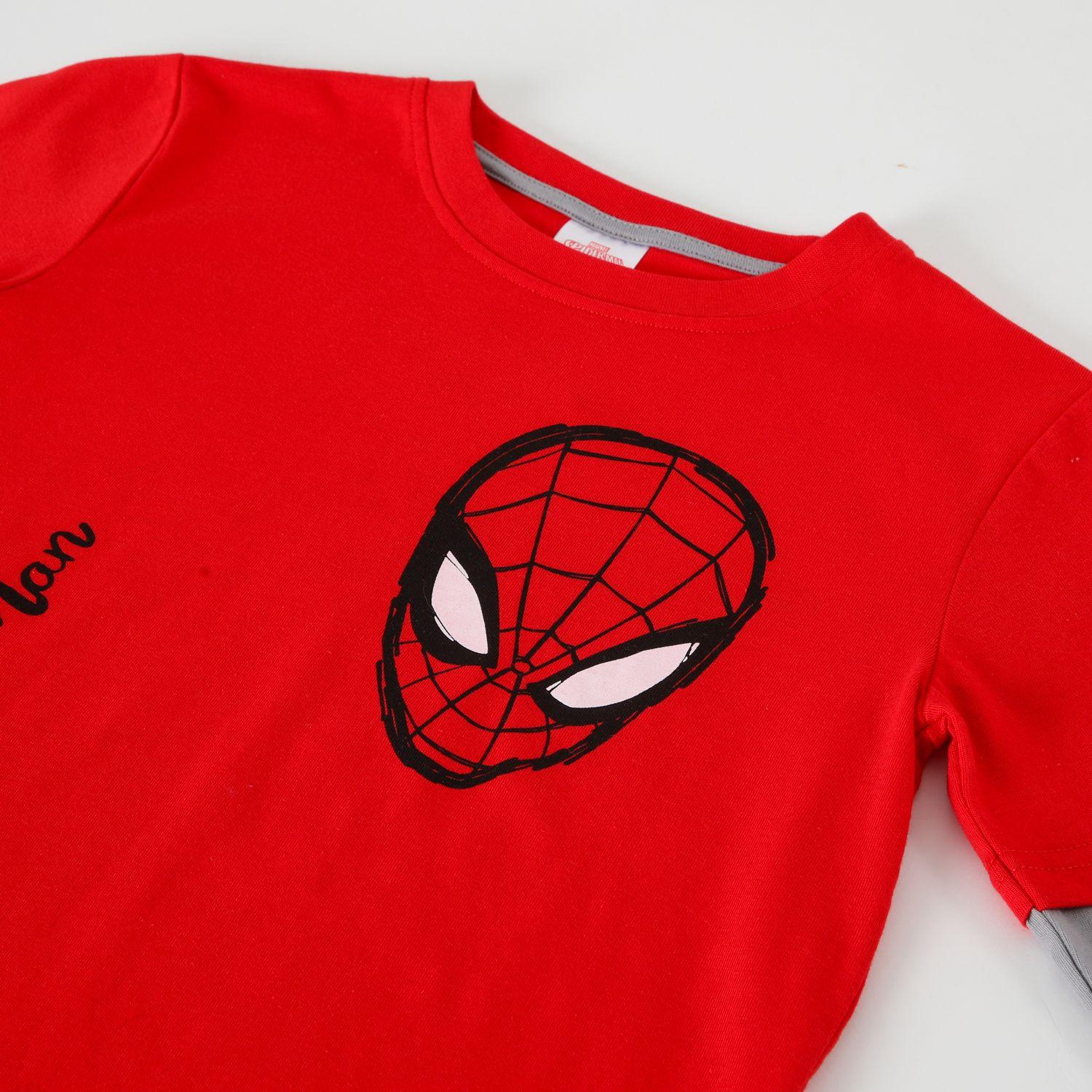 Polera Manga Larga Niño Spiderman Spider Gesto Rojo Marvel-1