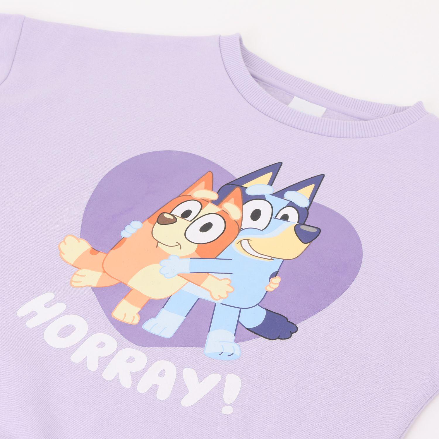 Polerón Cerrado Niña Corazón Morado Bluey-2