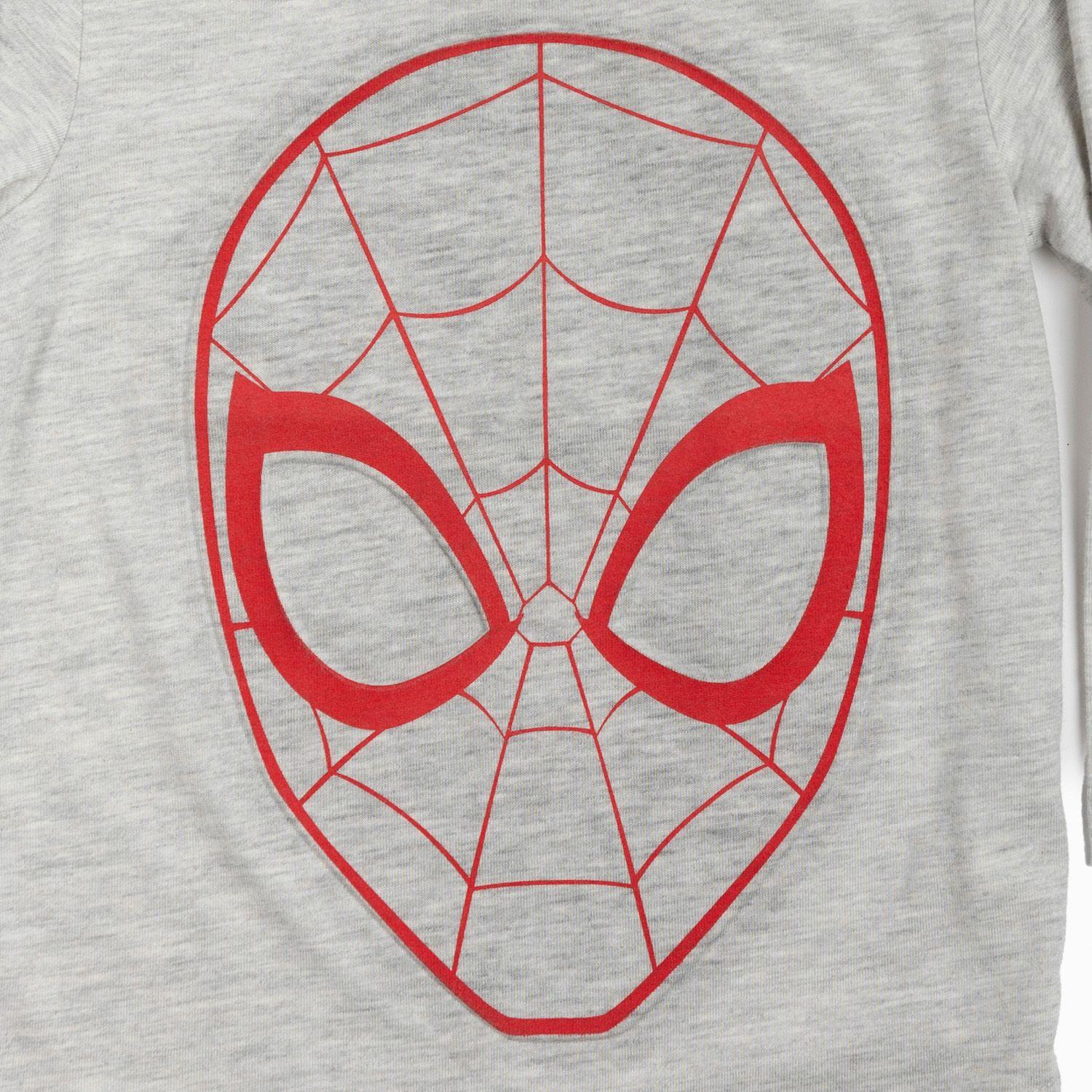 Polera Manga Larga Niño Cara Lineas Spiderman Gris Marvel-4