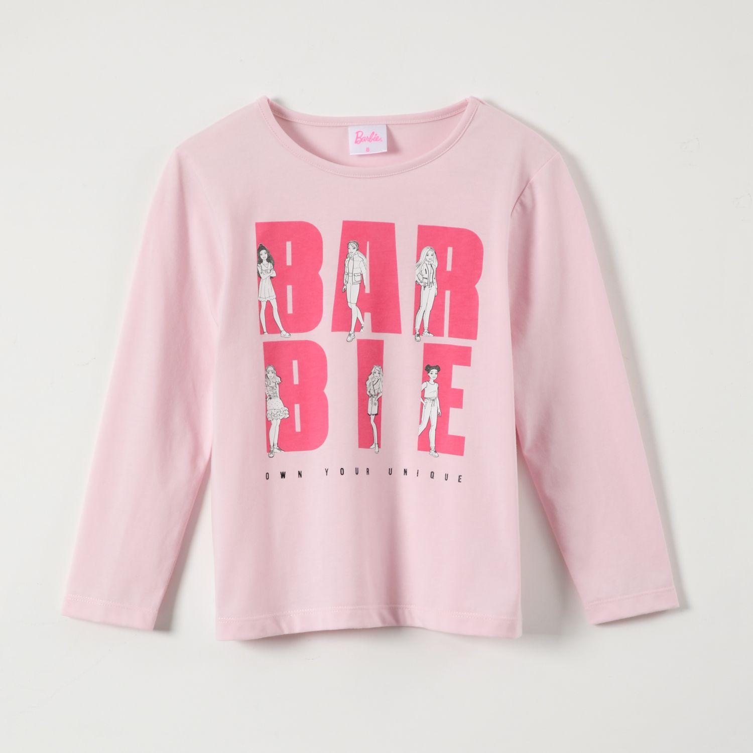 Polera Manga Larga Niña Rosado Barbie-0