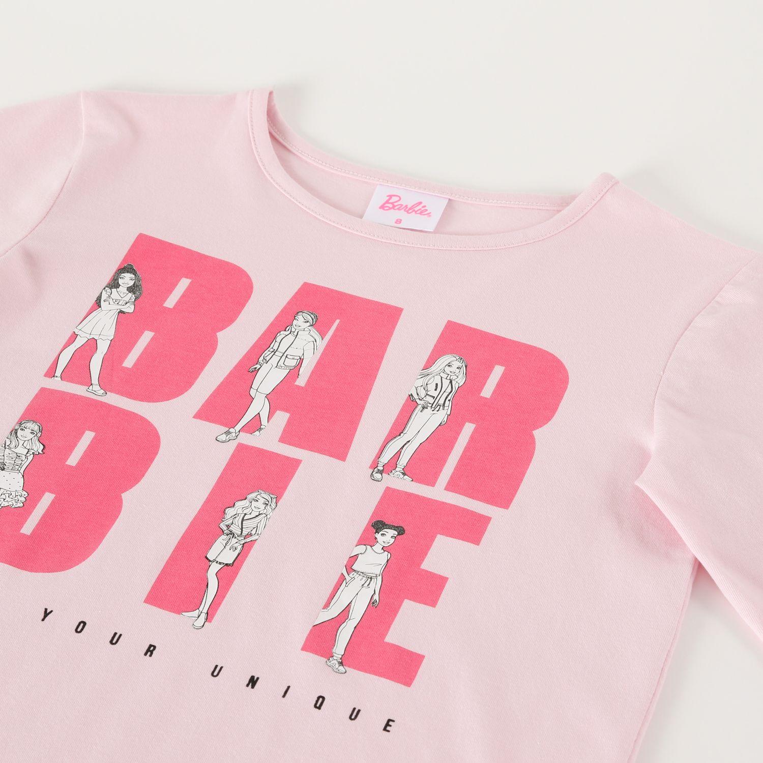 Polera Manga Larga Niña Rosado Barbie-2