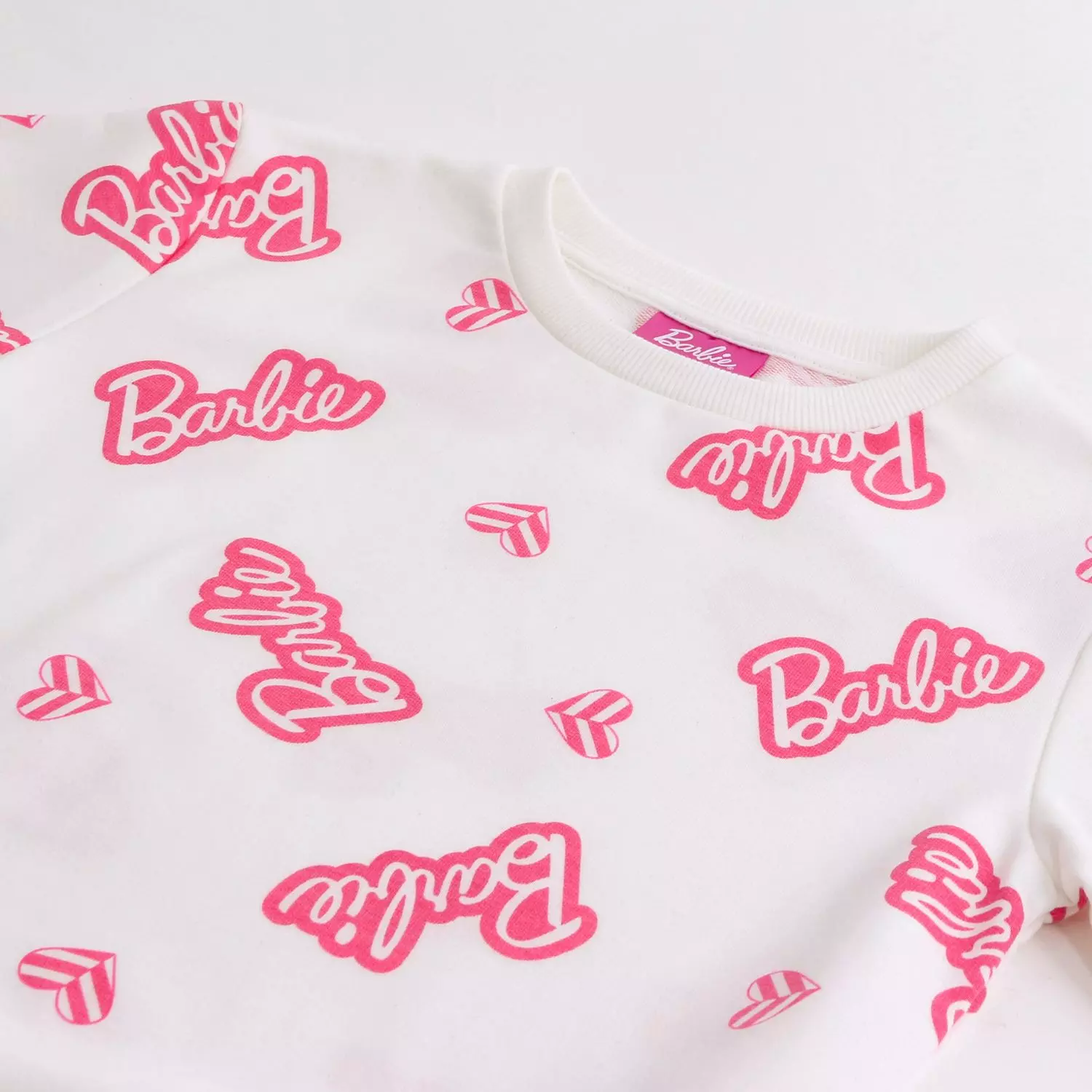 Polerón Cerrado Niña Barbie Full Print Blanco-2
