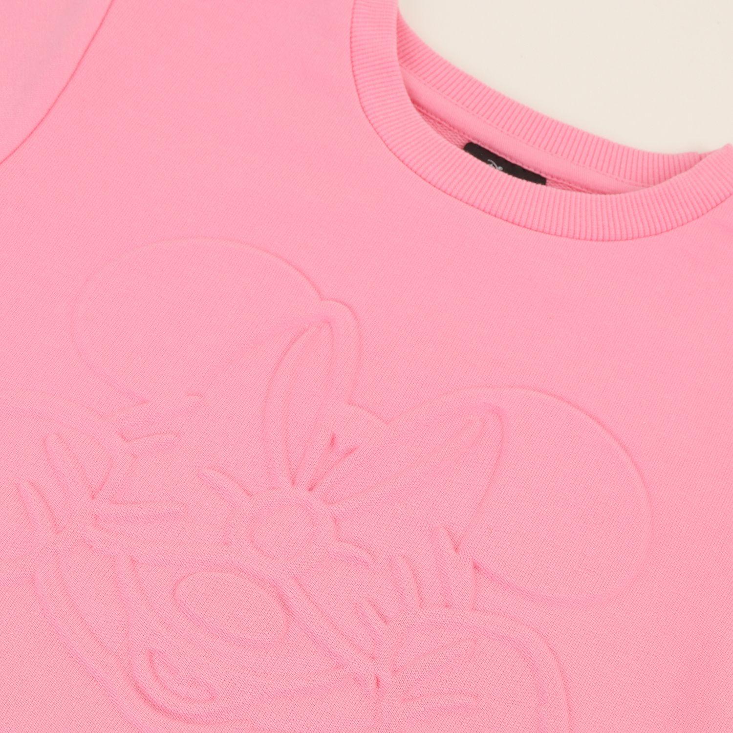 Poleron Cerrado Niña Minnie Relieve Moño Rosado Disney-1