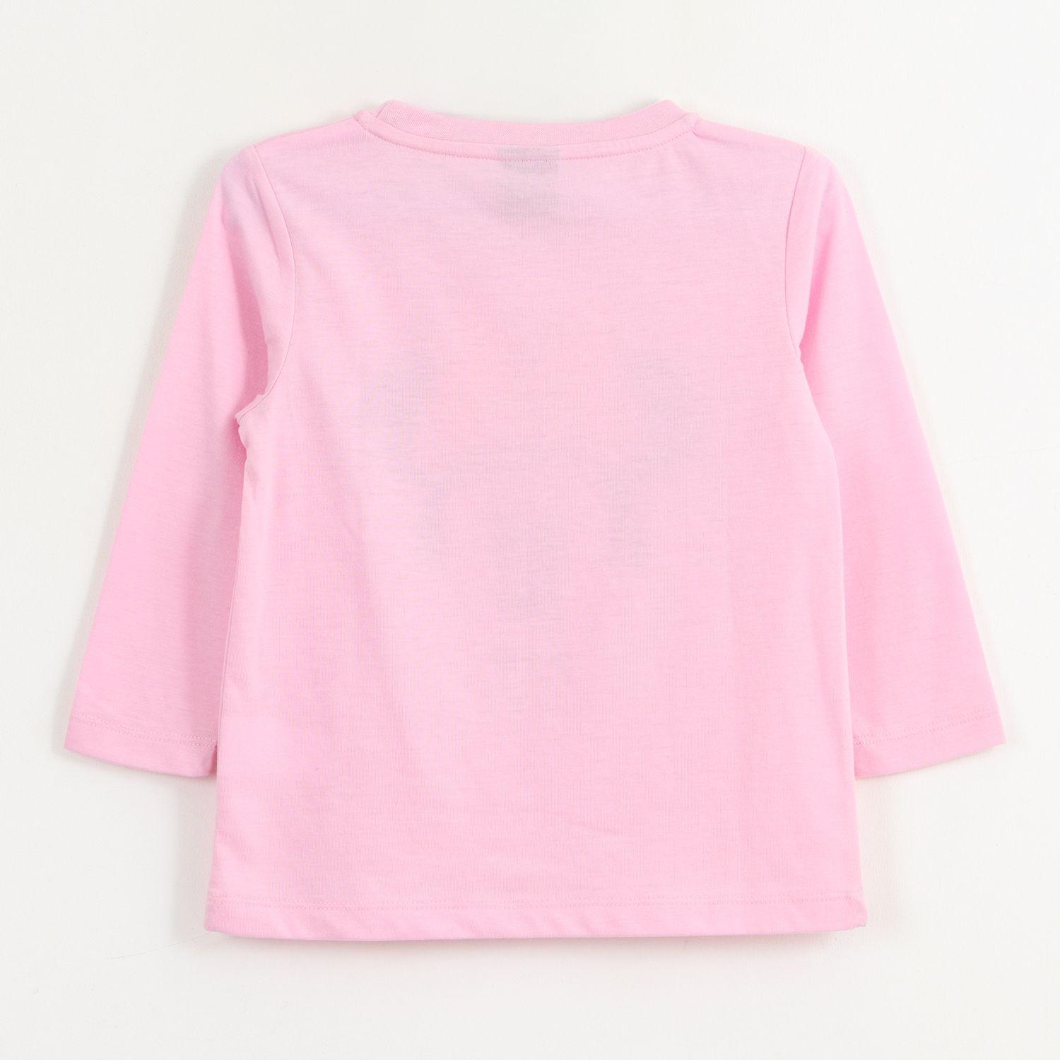 Polera Manga Larga Niña Minnie Face Rosado Disney-1