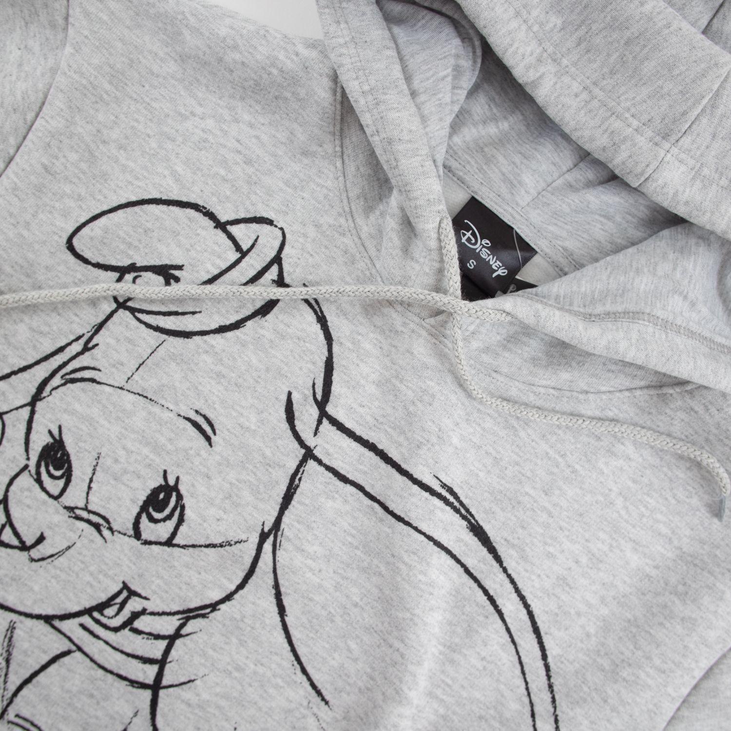 Poleron Mujer Dumbo Dibujado Gris Disney-1
