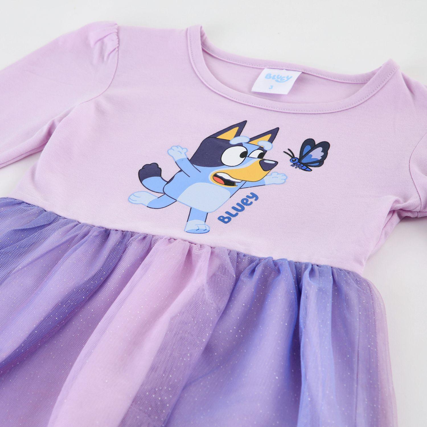 Vestido Tul Niña Bluey Estampado Morado-3