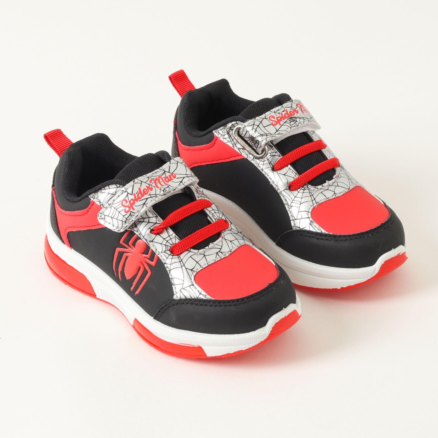 Zapatilla Con Luces Niño Spiderman Spider Negro Marvel-1