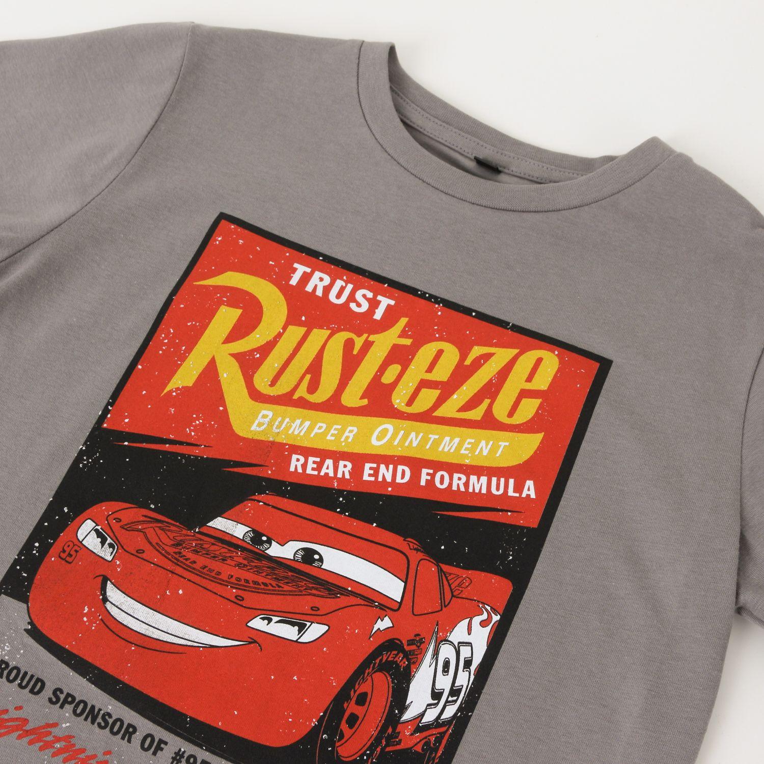 Polera Manga Corta Niño Gris Rayo McQueen Pixar Disney-2