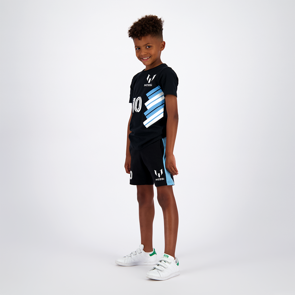 Polera Manga Corta Niño 10 Negro Messi-2