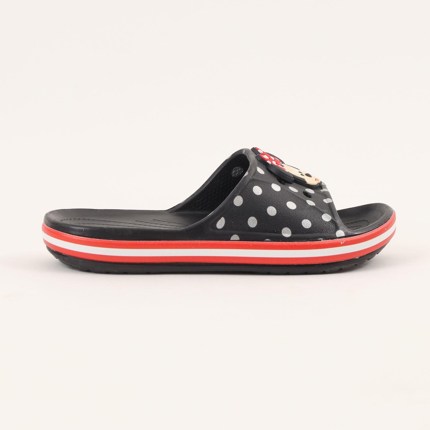 Sandalia Slide Niña Negro Carita Feliz Minnie Disney-0