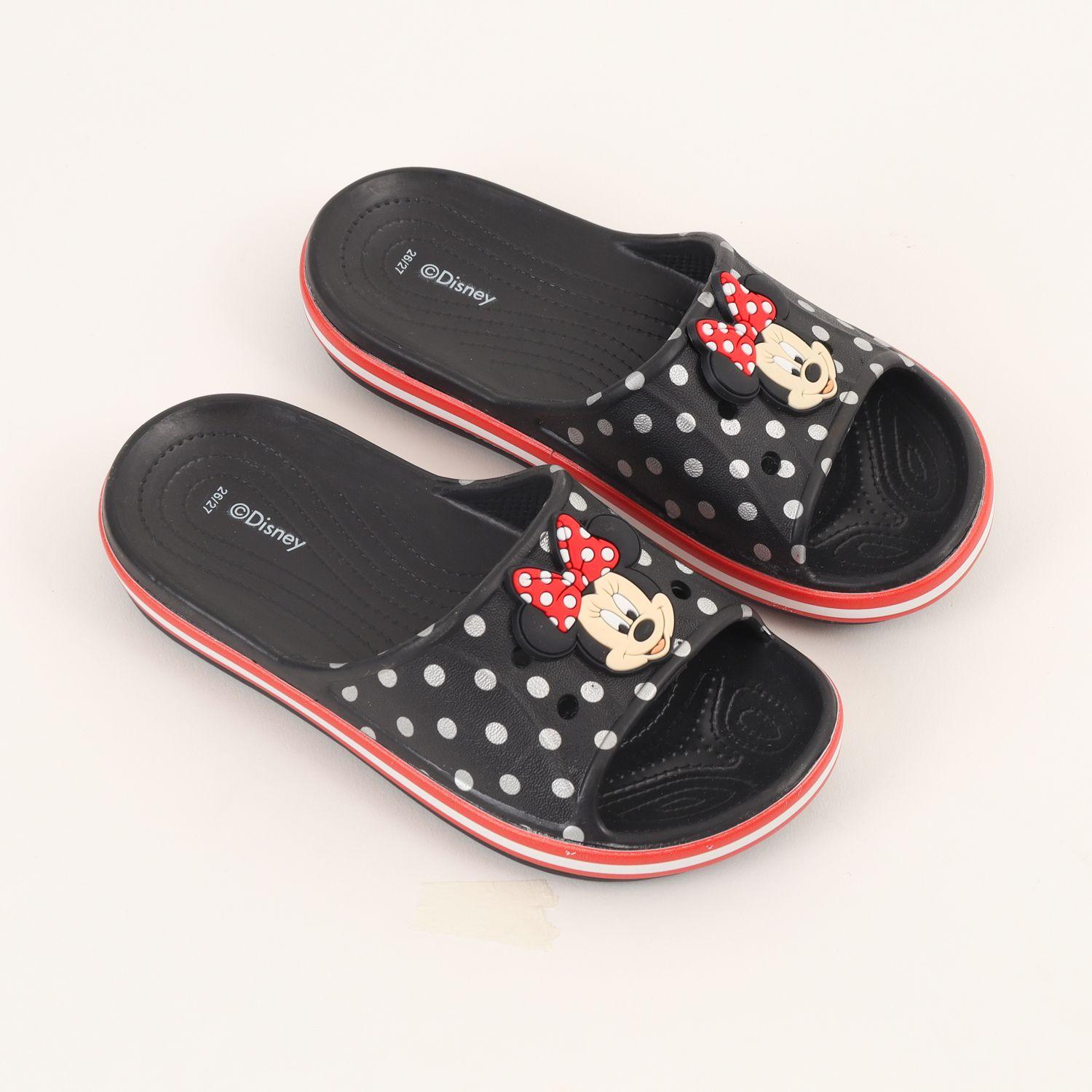 Sandalia Slide Niña Negro Carita Feliz Minnie Disney-1