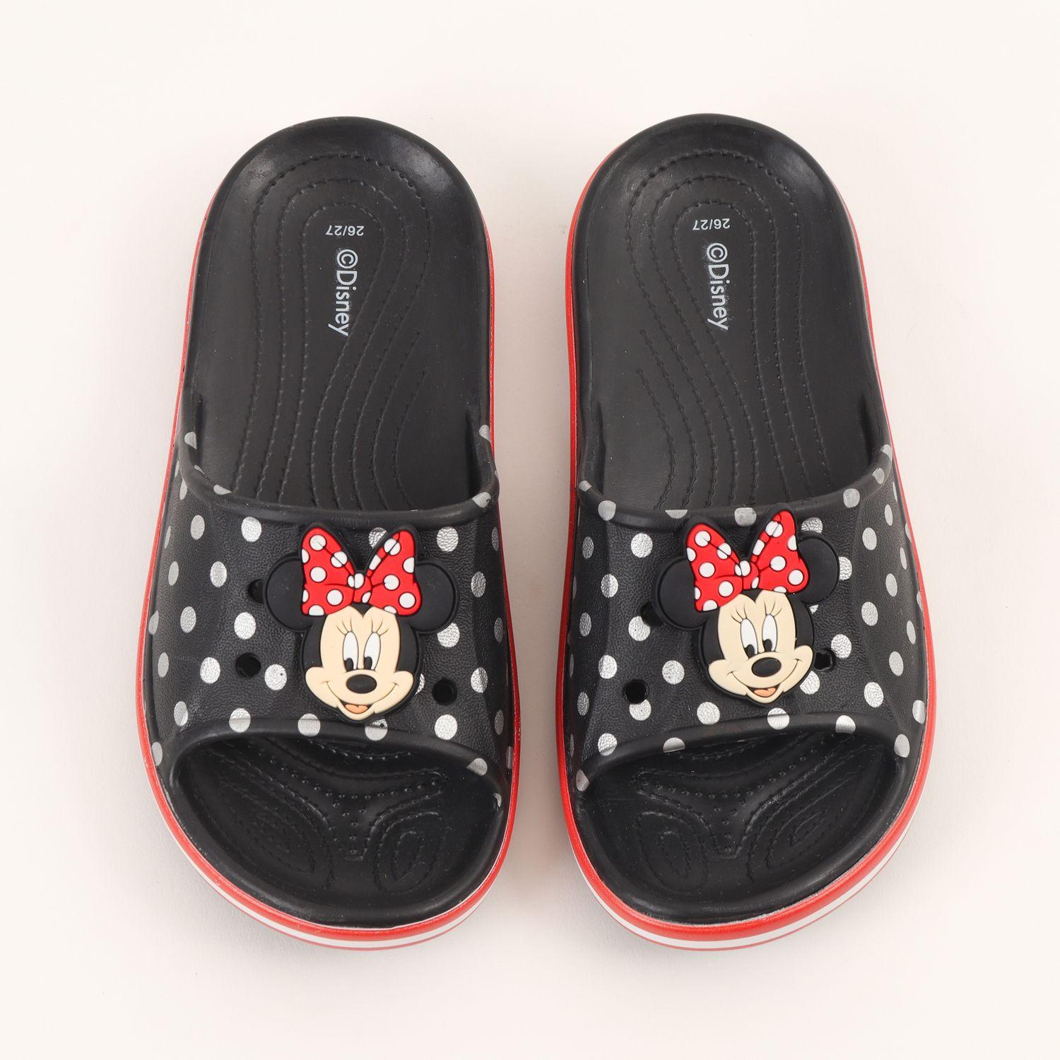 Sandalia Slide Niña Negro Carita Feliz Minnie Disney-2