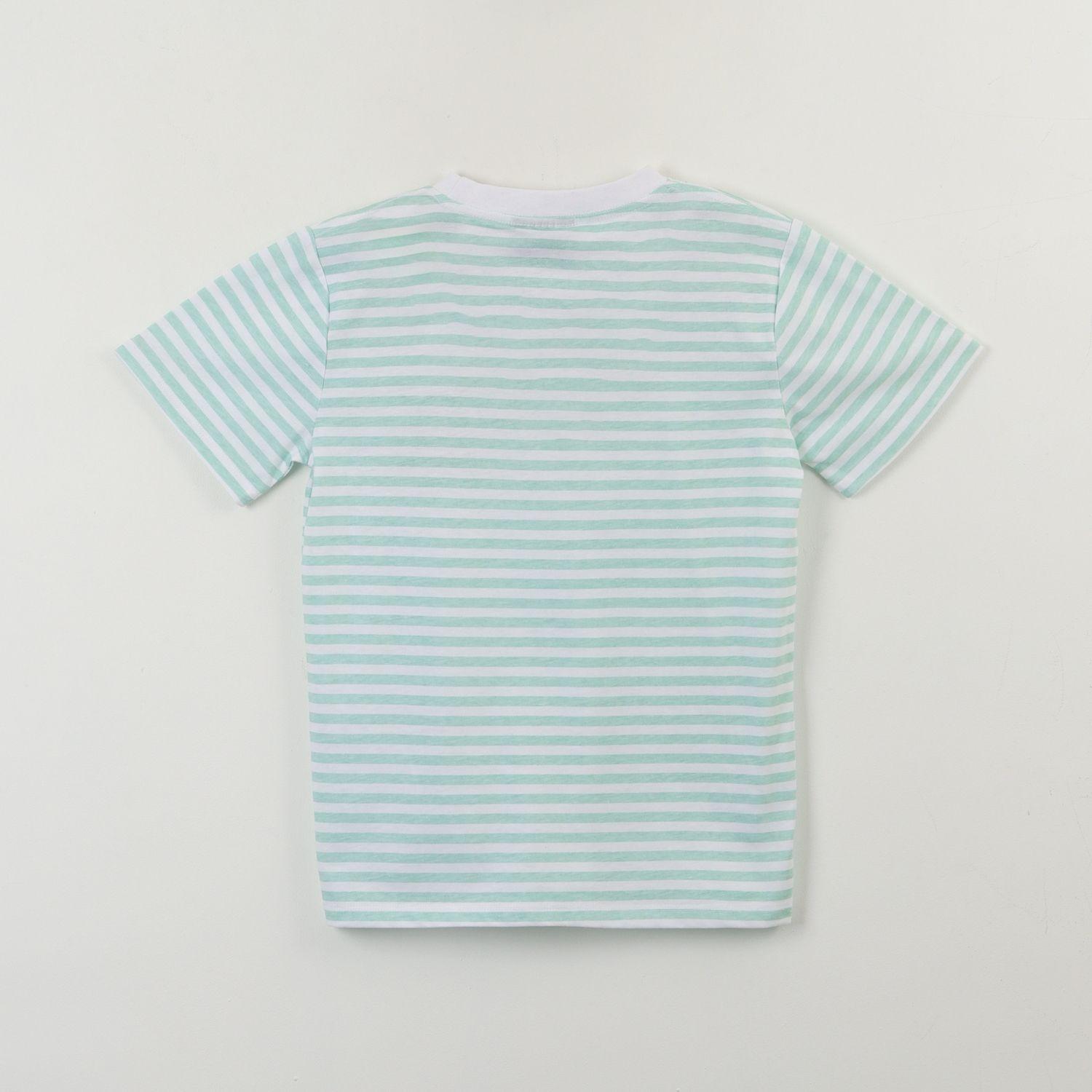 Polera Manga Corta Niño Verde Rayas Creeper Minecraft-1