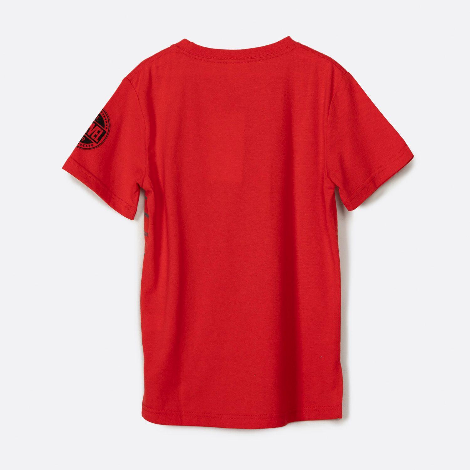 Polera Manga Corta Niño Ladrillos Spiderman Rojo Marvel-1