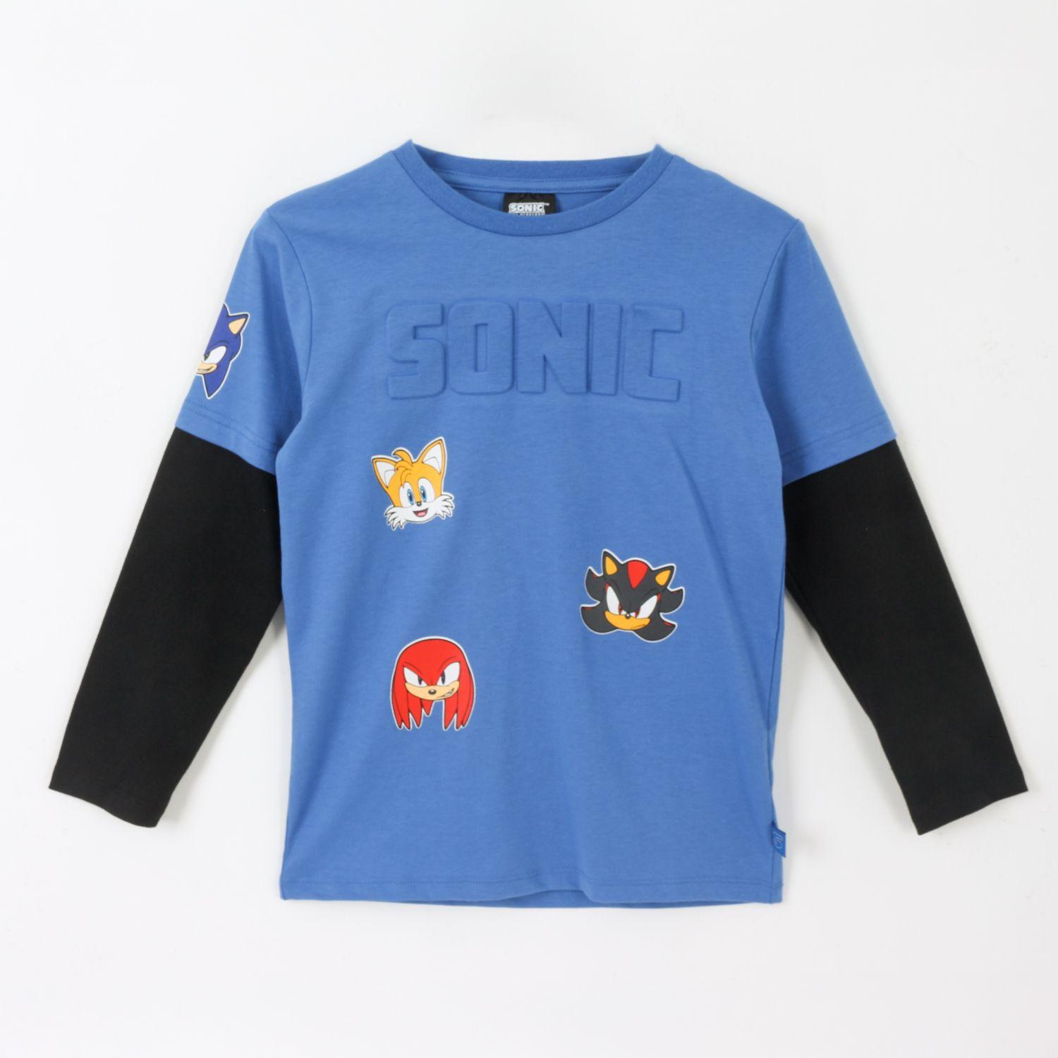 Polera Doble Manga Niño Personajes Azul Sonic-0