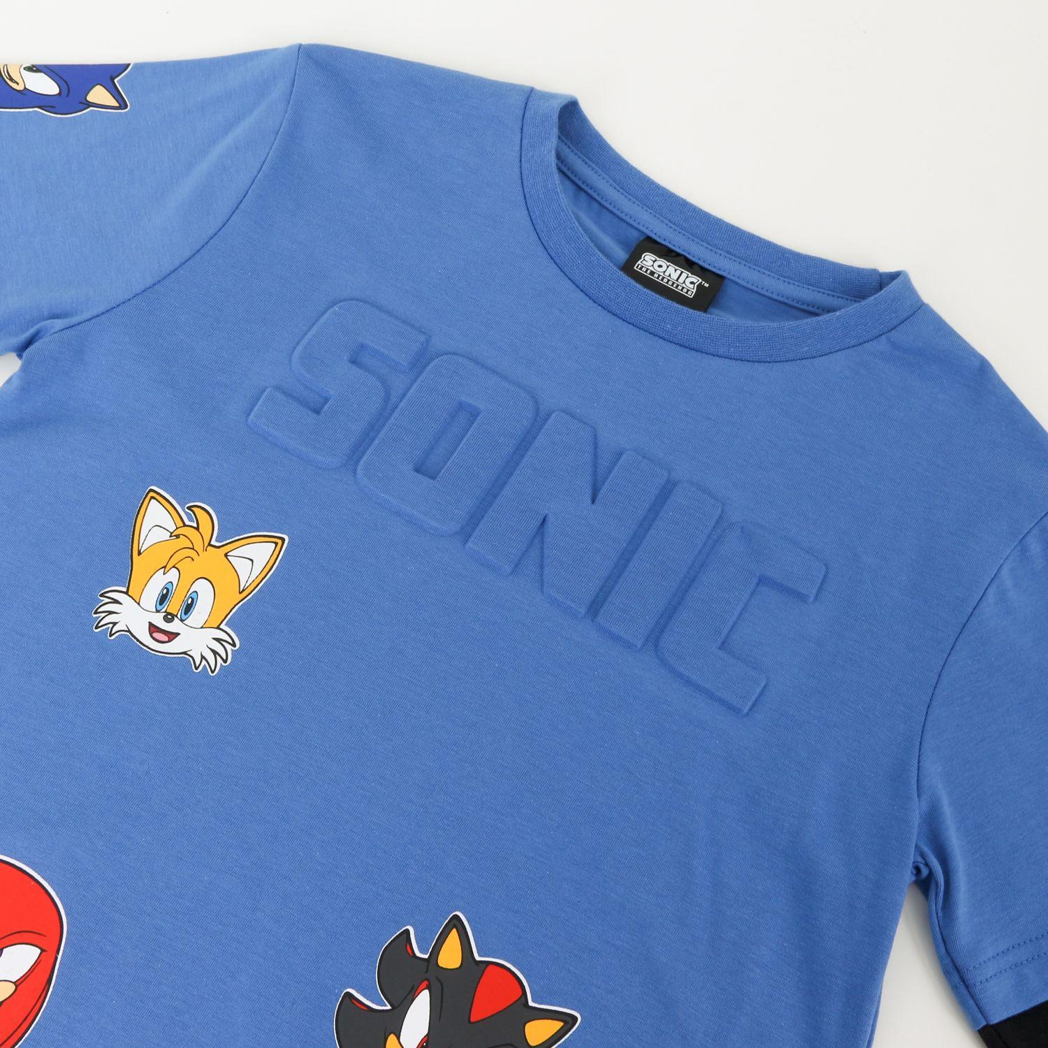 Polera Doble Manga Niño Personajes Azul Sonic-2