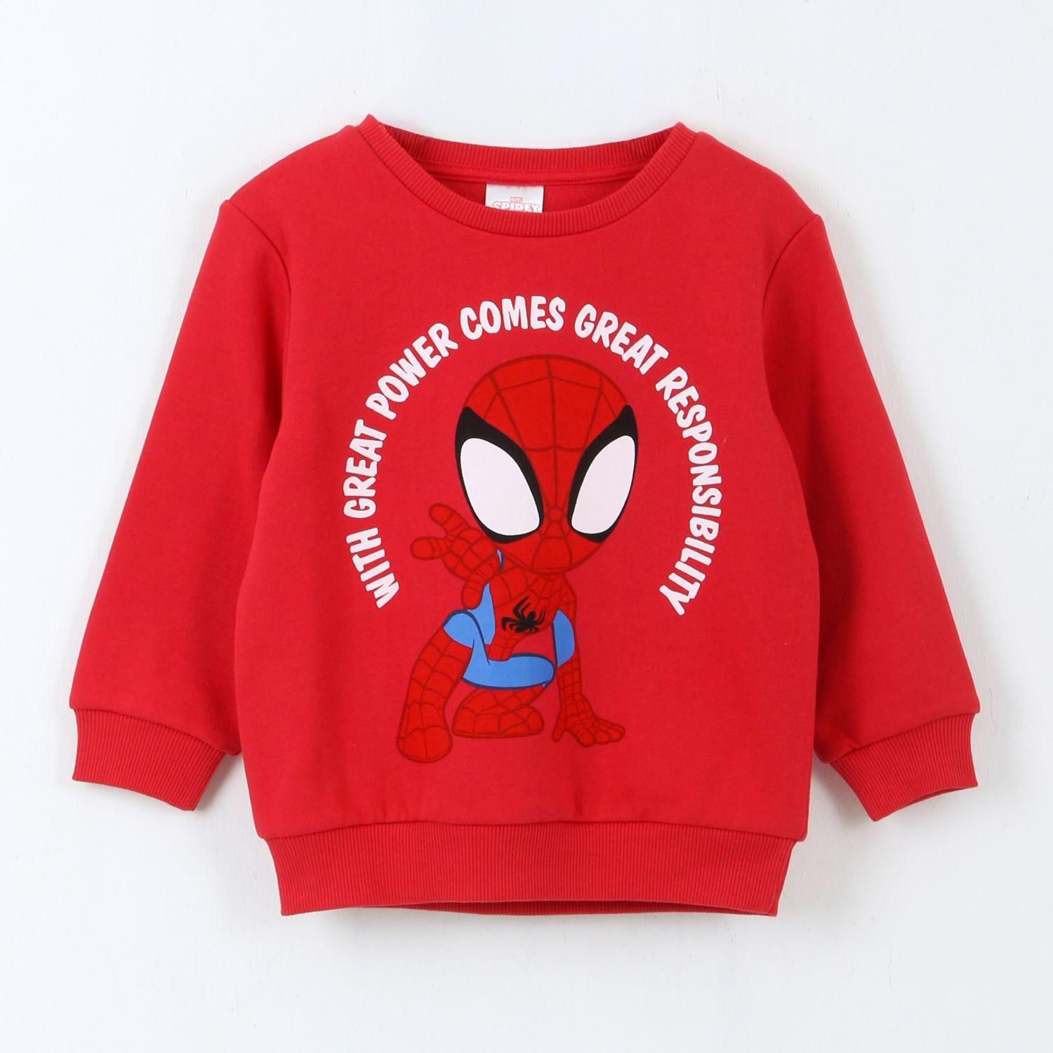 Polerón Cerrado Niño Diseño Frontal Spidey Rojo Marvel-0