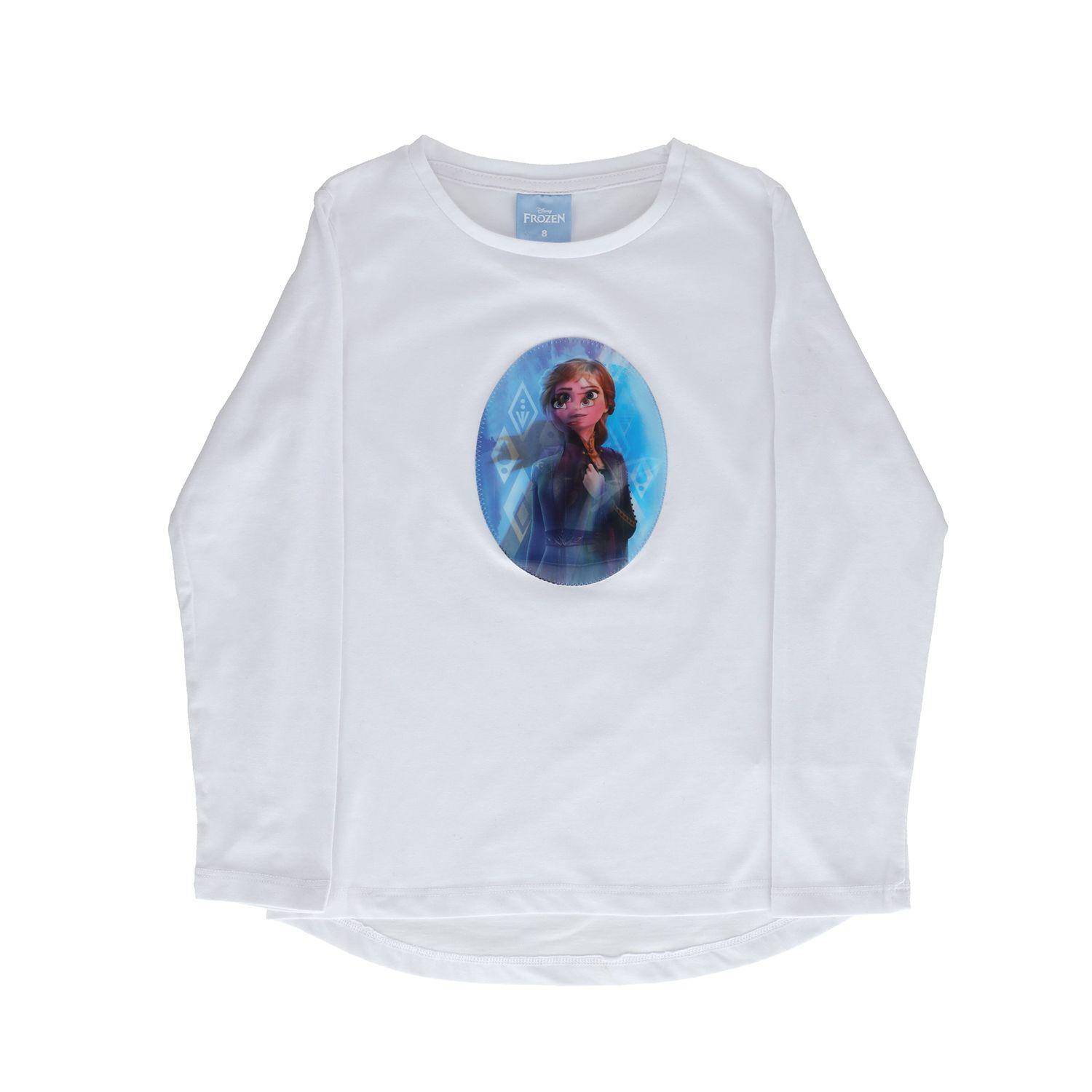 Polera Manga Larga Niña Frozen Princess Blanco Disney-0