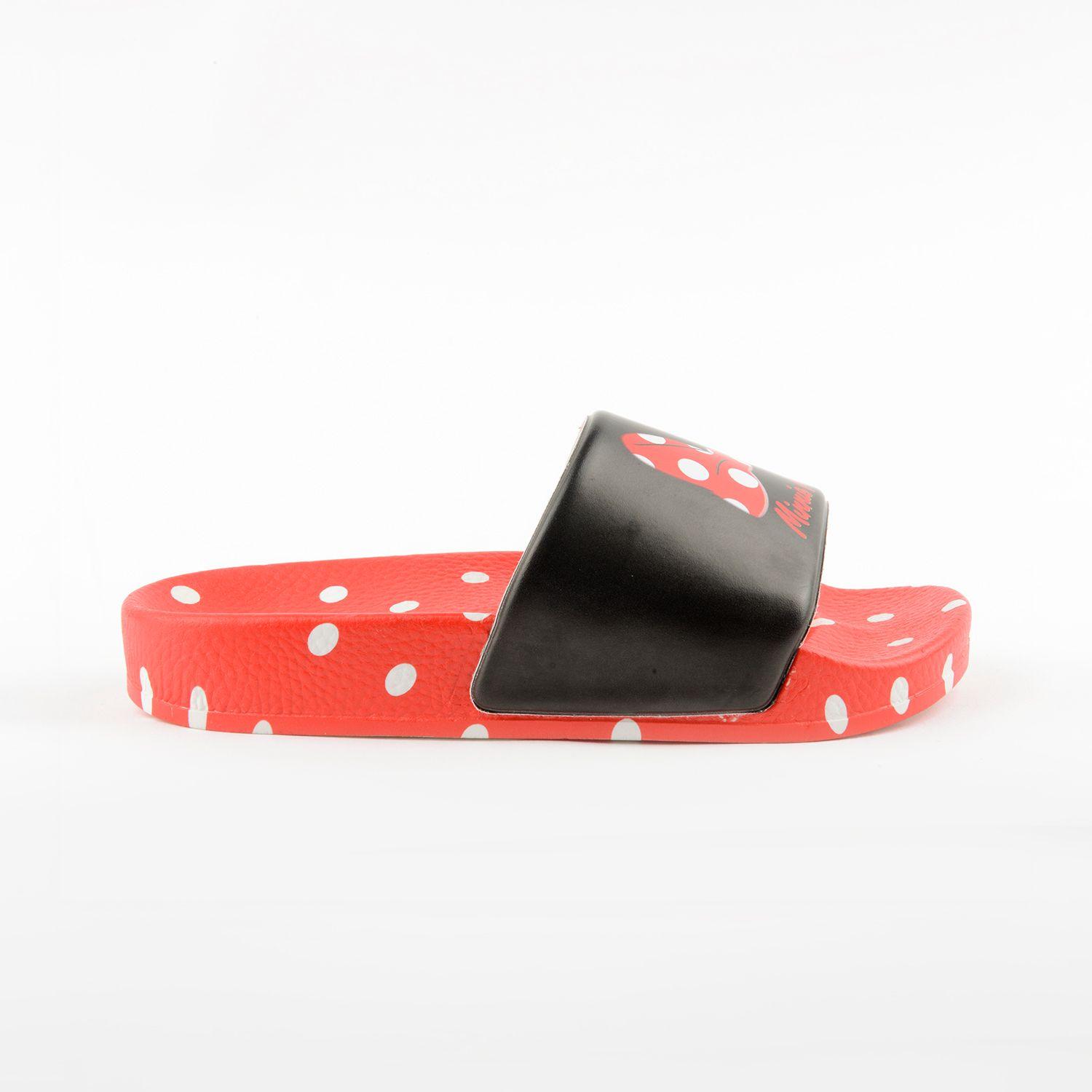 Sandalia Slide Niña Lunares Minnie Rojo Disney-0