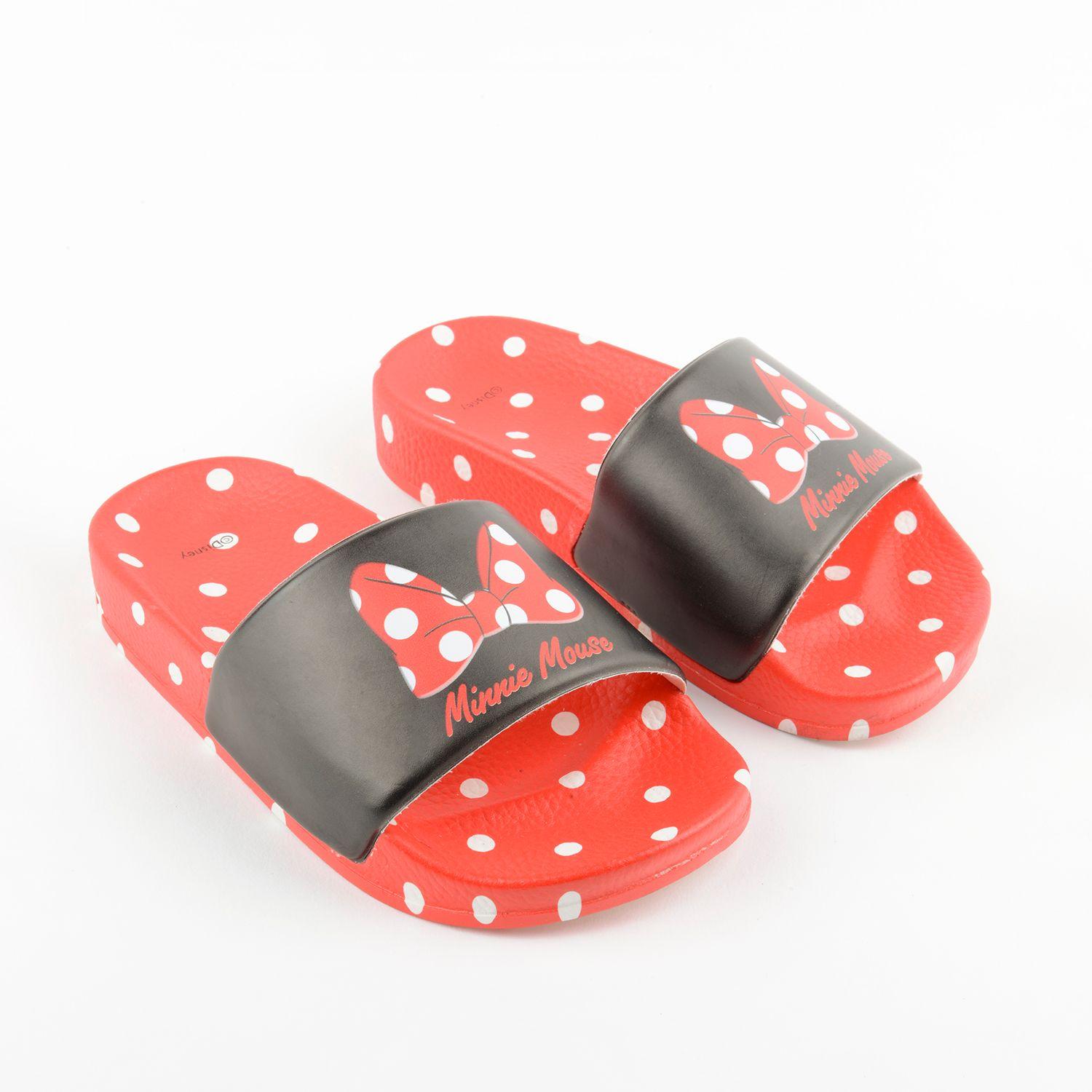 Sandalia Slide Niña Lunares Minnie Rojo Disney-1