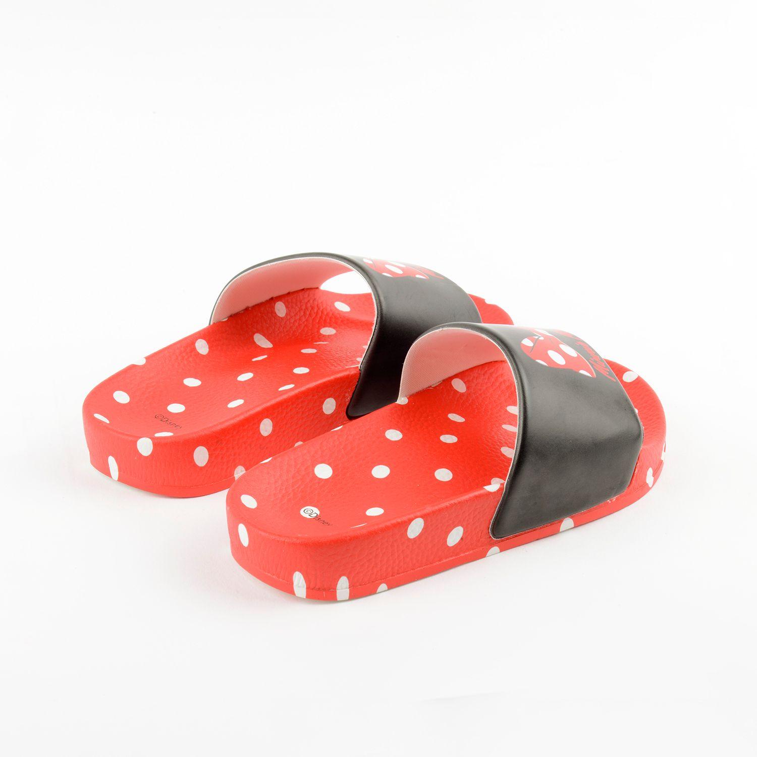Sandalia Slide Niña Lunares Minnie Rojo Disney-2