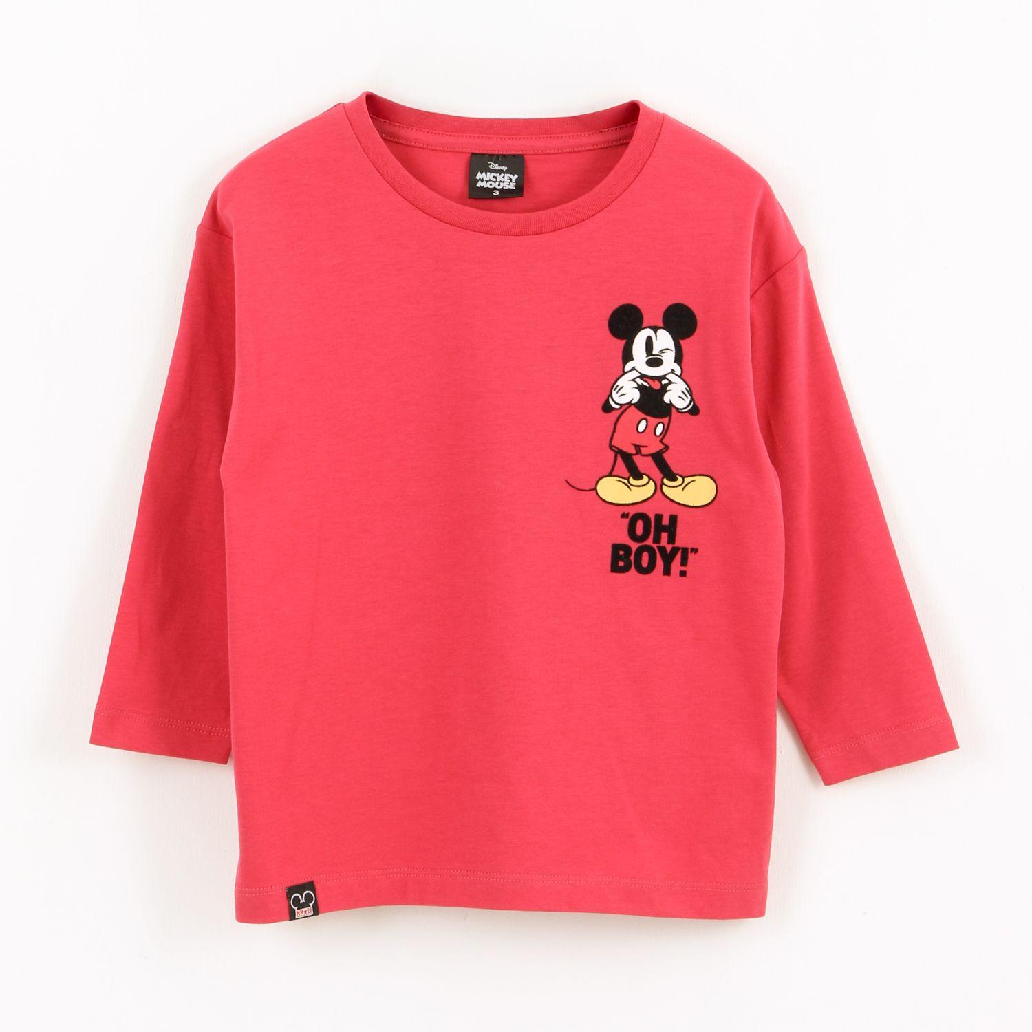 Polera Manga Larga Niño Back Print Mickey Rojo Disney-0