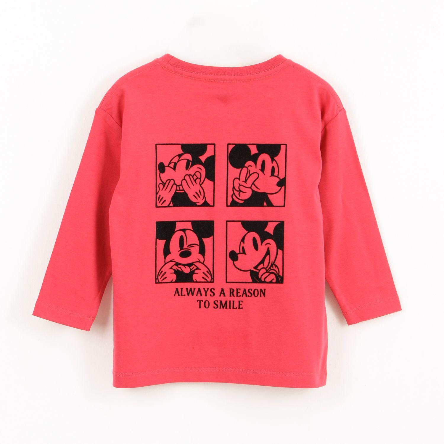 Polera Manga Larga Niño Back Print Mickey Rojo Disney-1