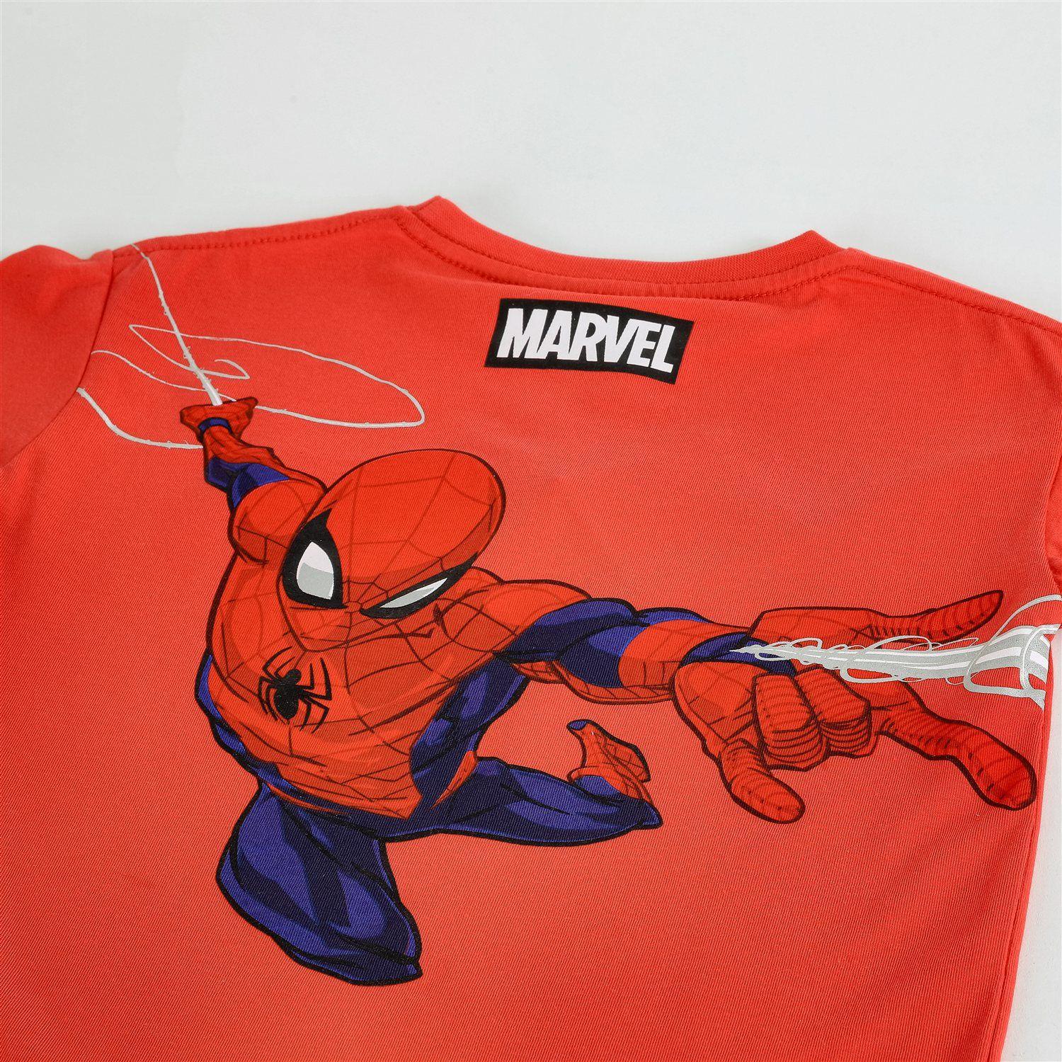 Polera Manga Corta Niño Spiderman Marvel Back Print Rojo-3