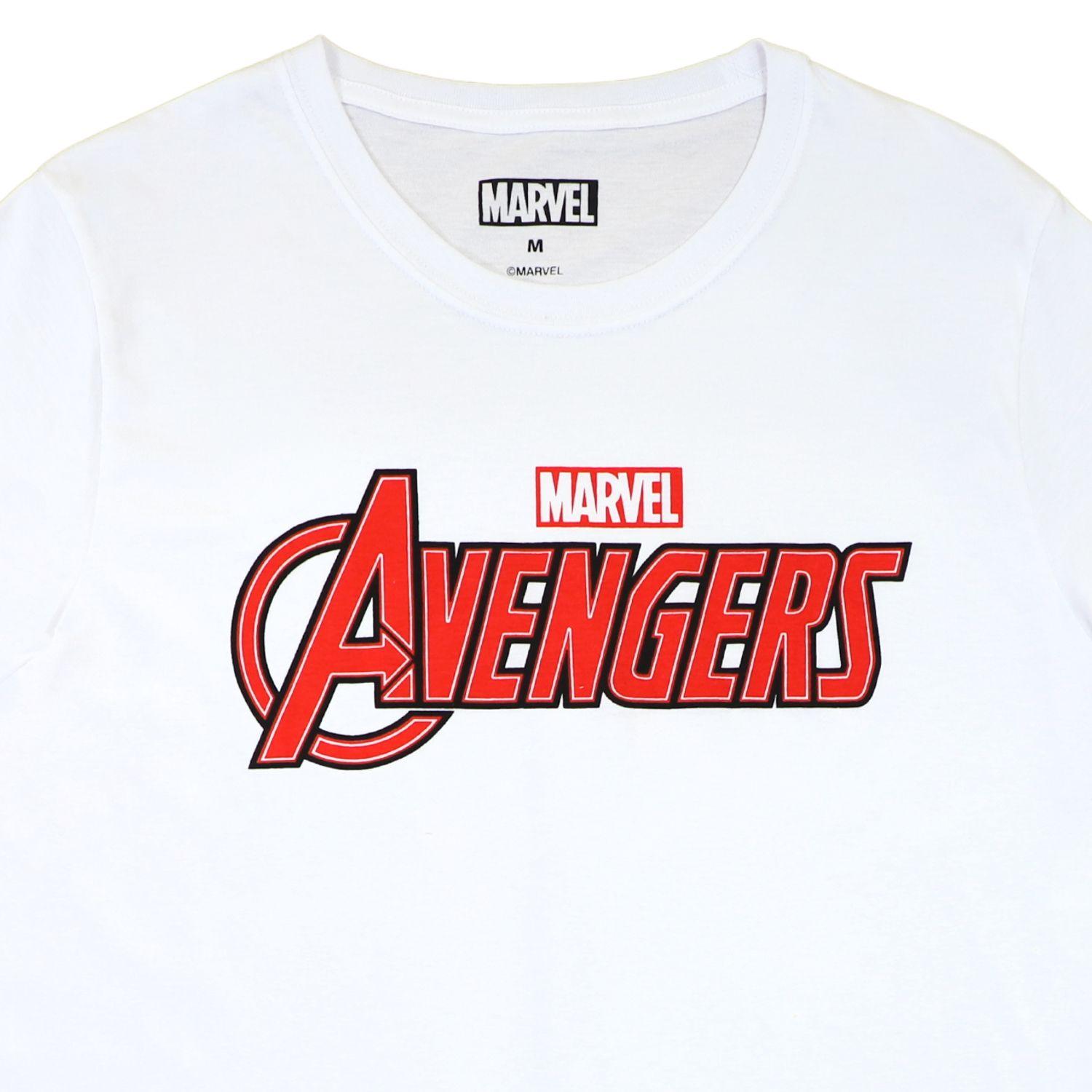 Polera Hombre Avengers Logo Blanco Marvel-1