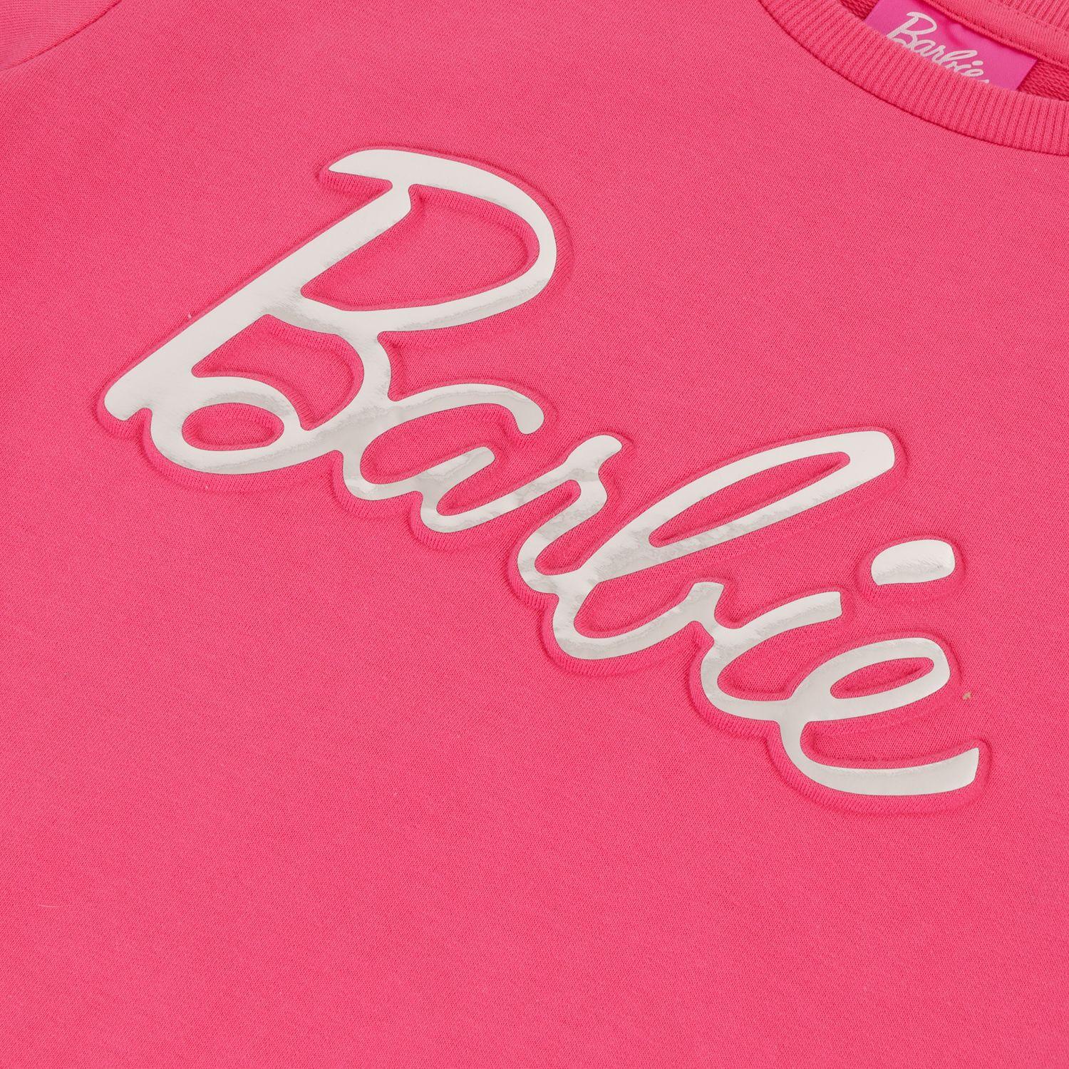 Poleron Cerrado Niña Relieve Emboss Rosado Barbie-1