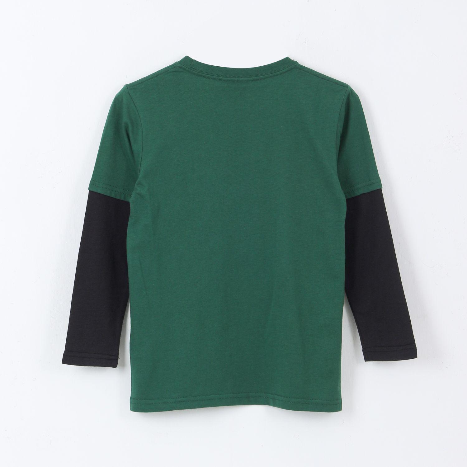 Polera Doble Manga Niño Creeper Verde Minecraft-1