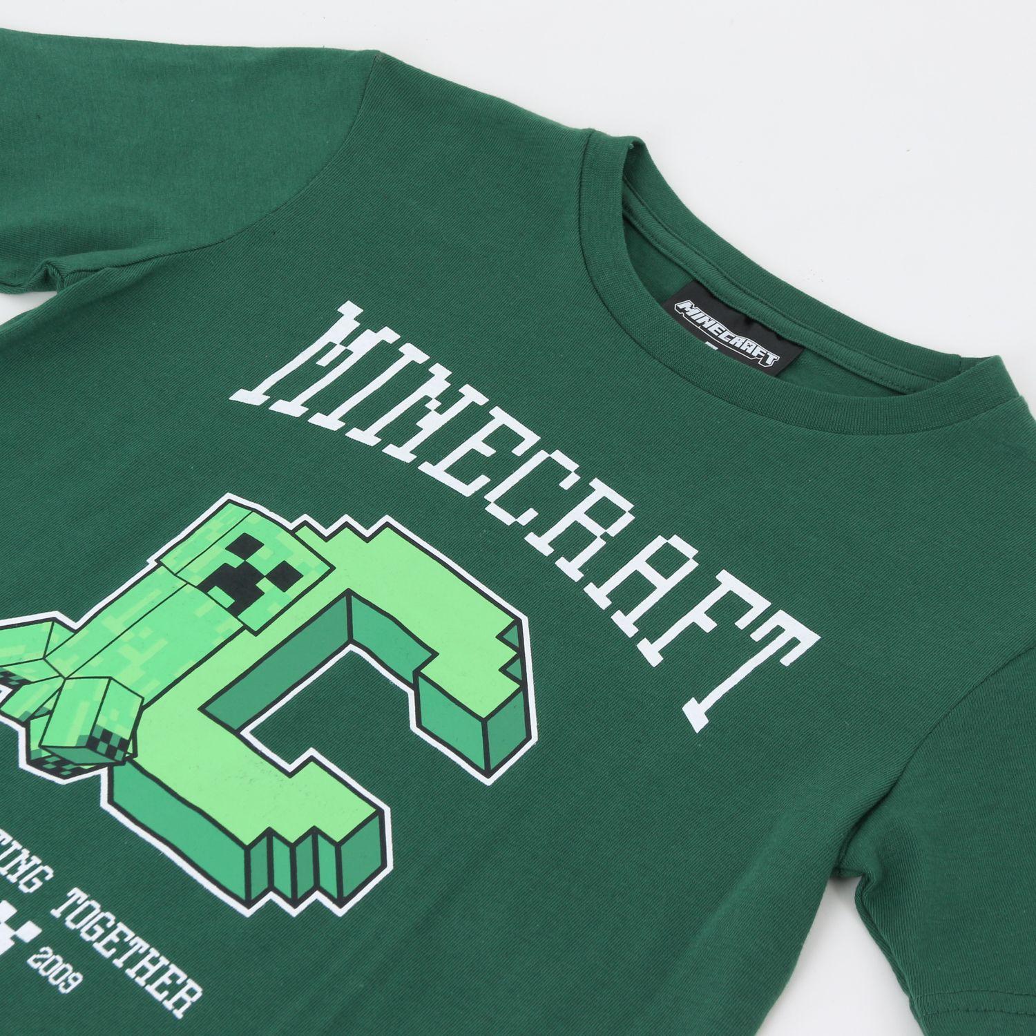 Polera Doble Manga Niño Creeper Verde Minecraft-2